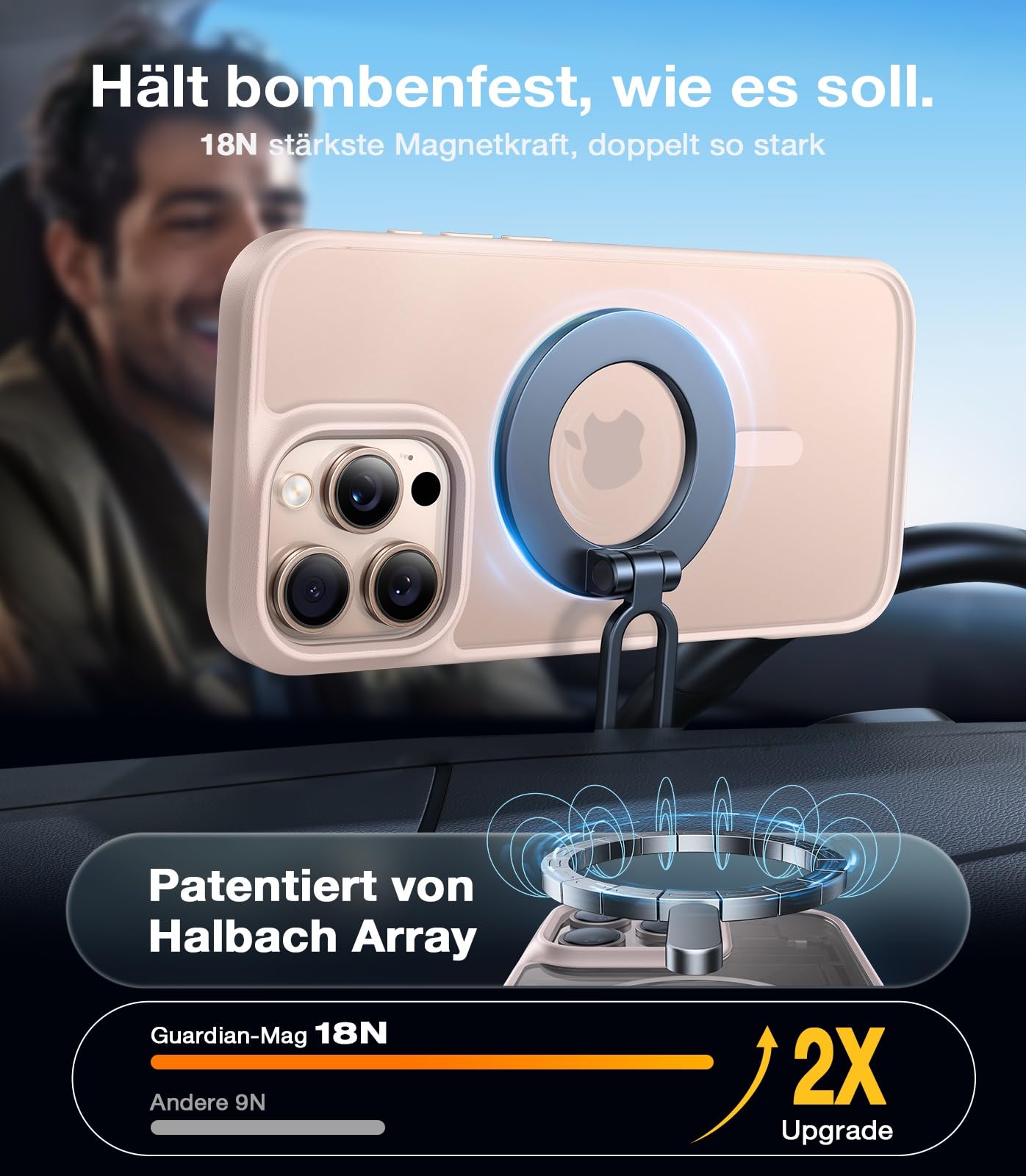 TORRAS Guardian-Mag für iPhone 17 Pro Hülle für MagSafe (Zertifizierte Militärschutz und Magnetkraft) Handyhülle iPhone 17 Pro Case Extrem Haltbarkeit Hülle Stoßfest Kratzfest Cover, Matt Blau