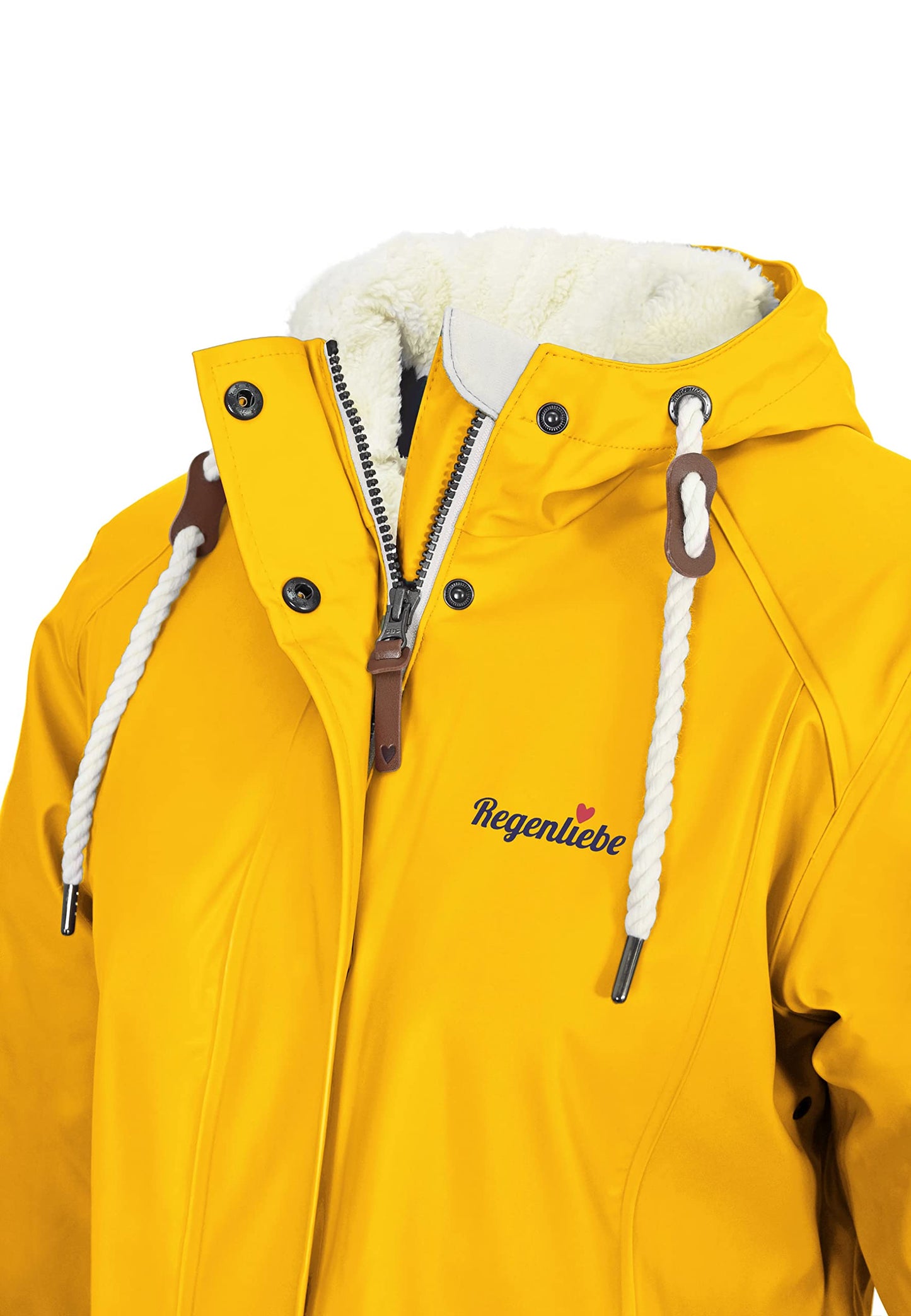 Regenliebe Damen Regenmantel wasserdicht Friesennerz mit Teddyfleece gefüttert