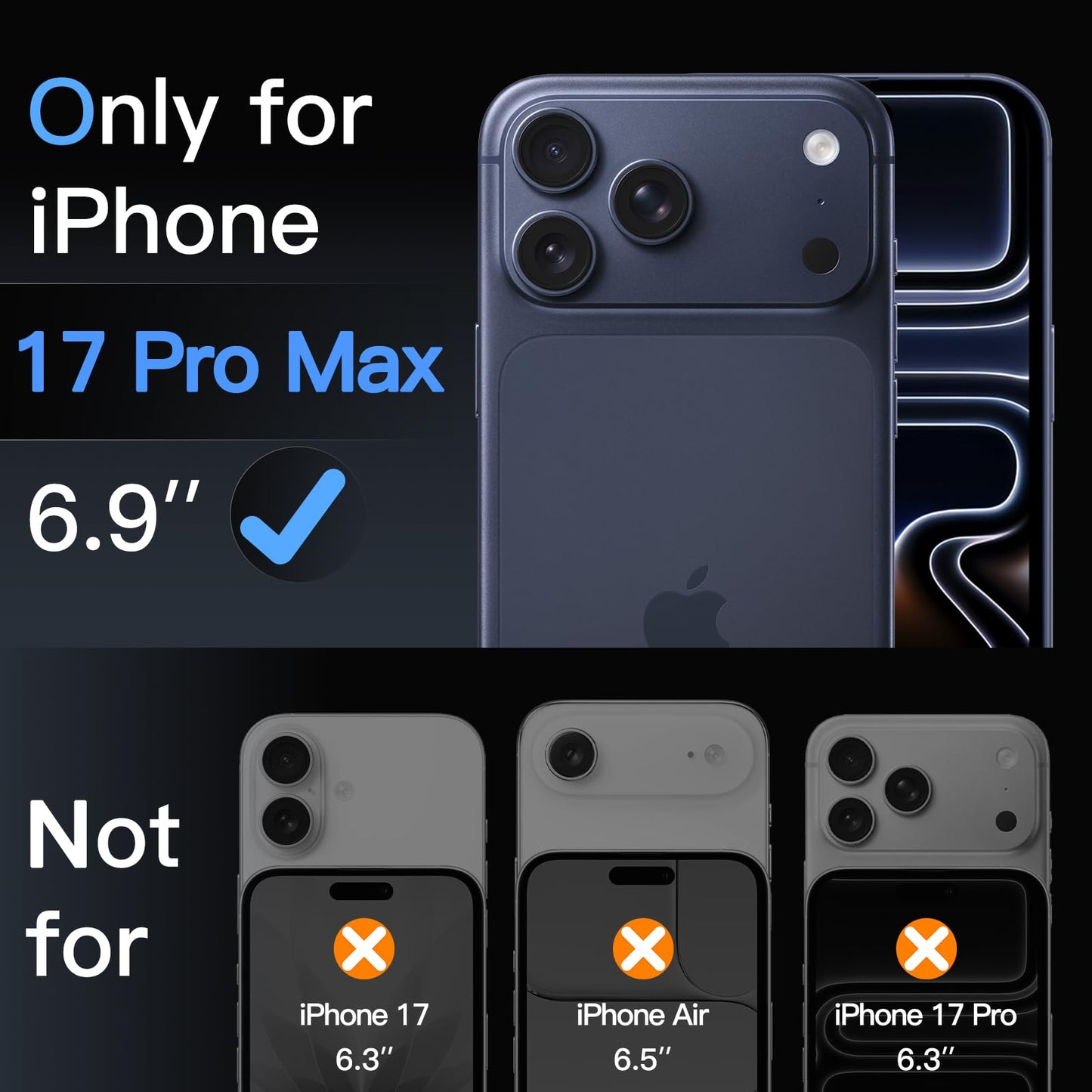 JETech Kameraschutz für iPhone 17 Pro 6,3 Zoll, 9H Gehärtetes Glas, Anti-Kratzer, Hat Keinen Einfluss auf die Hülle, Beeinträchtigt Nachtaufnahmen Nicht, HD Klar, 3 Stück (Durchsichtig)