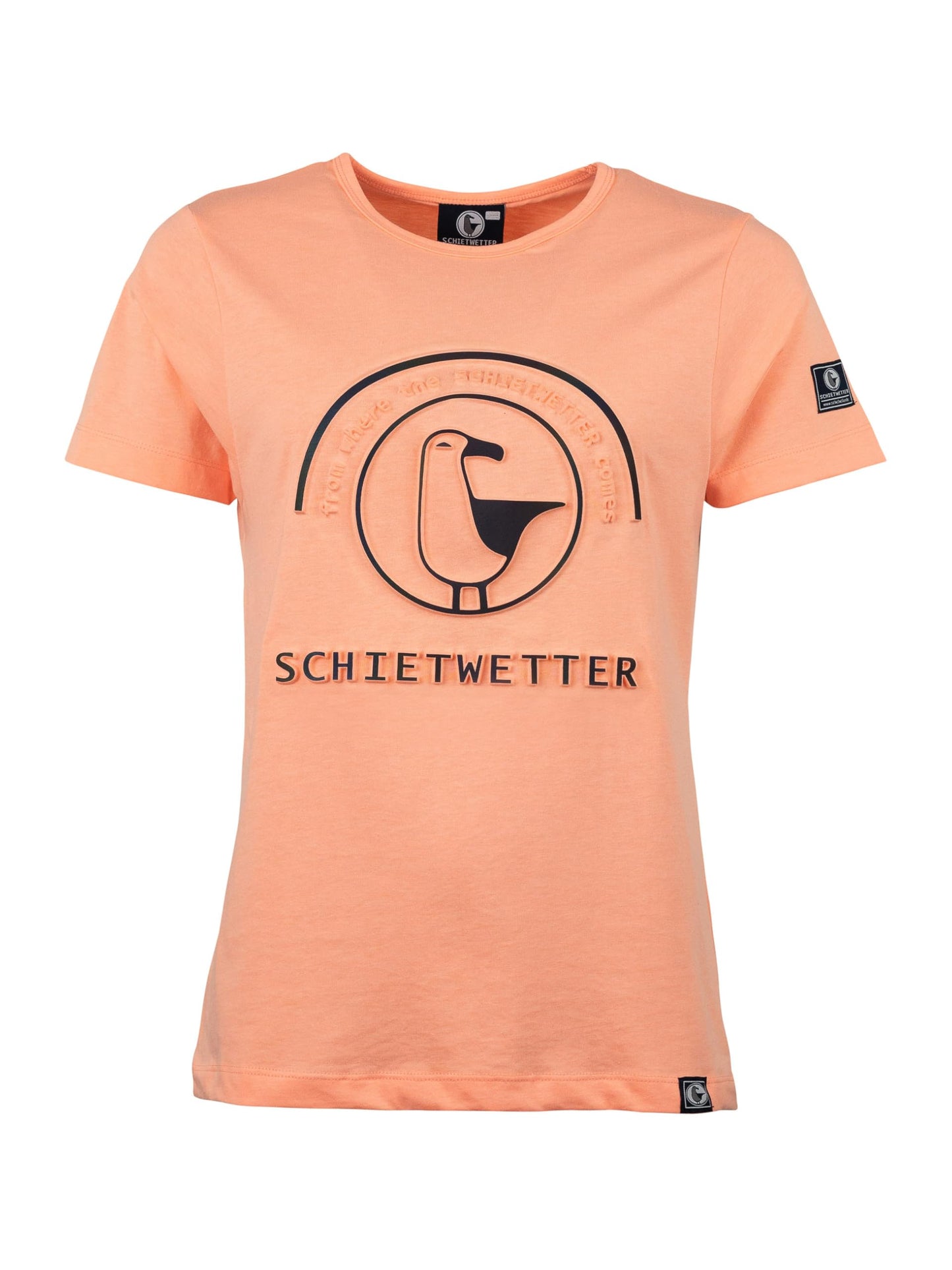 SCHIETWETTER Damen T-Shirt Rieke Royal, Sweatshirt mit Rundhals, 3D-Prägedruckt, 100% Baumwolle, Basic