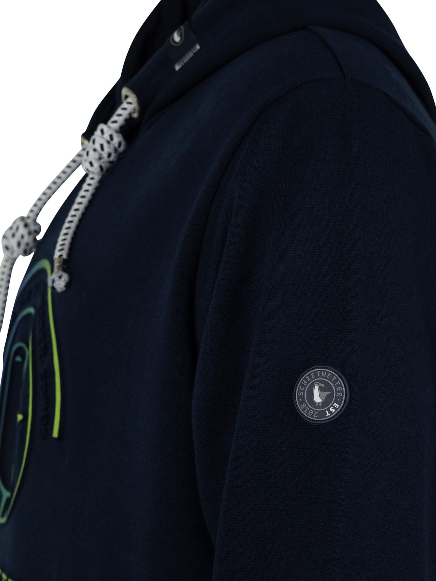 SCHIETWETTER Herren Hoodie Hansi, Kapuzenpullover, Sweater, Langarm-Pullover, 3D-Druck, geprägt 3D-Logo-Print, warm, bequem