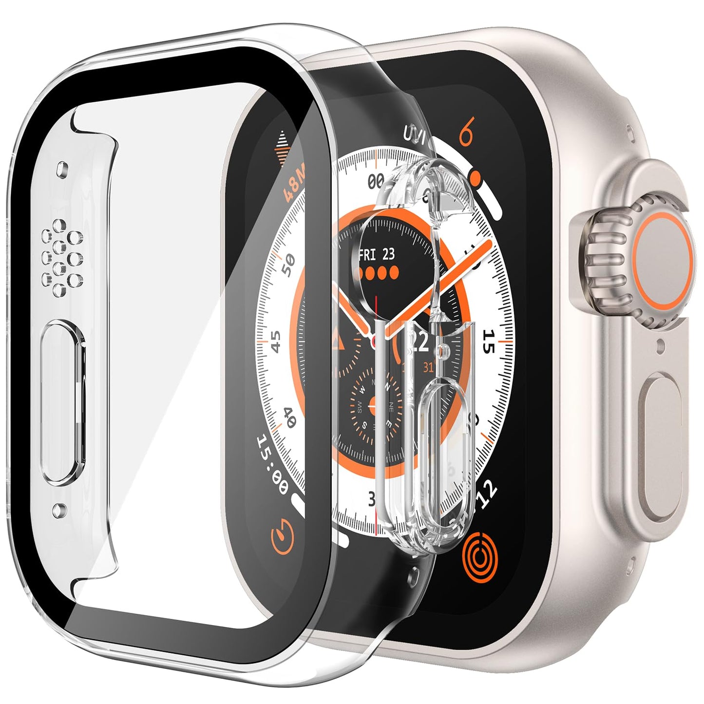Misxi 2 Stück Harte PC Schutzhülle mit Gehärtetem Displayschutz für Apple Watch Series 11 (2025) Series 10 46mm, Ultra-dünne Anti-Fall Kratzfeste Abdeckung Schutz für iWatch, Mattschwarz