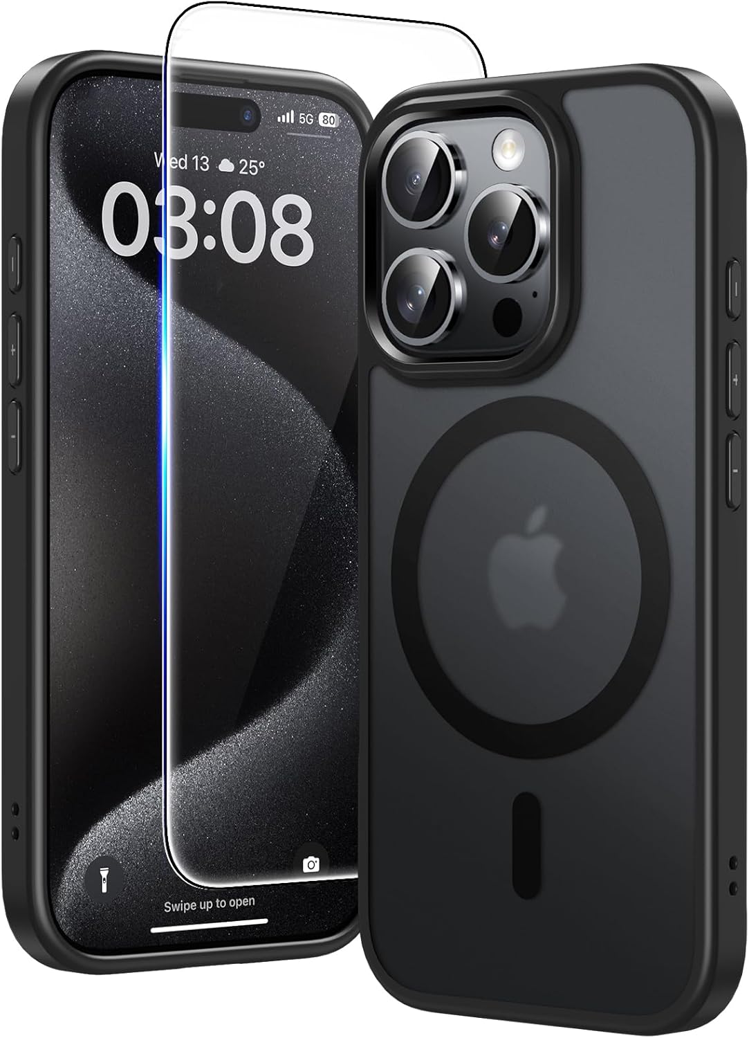 TAURI für iPhone 17 Hülle 6,3" mit Panzer Schutz Glas Folie, Kompatibel mit MagSafe, Schutz nach Militärstandard, [Anti-Vergilbung] Stoßfest Transparent Magnetisch Handyhülle - Durchsichtig