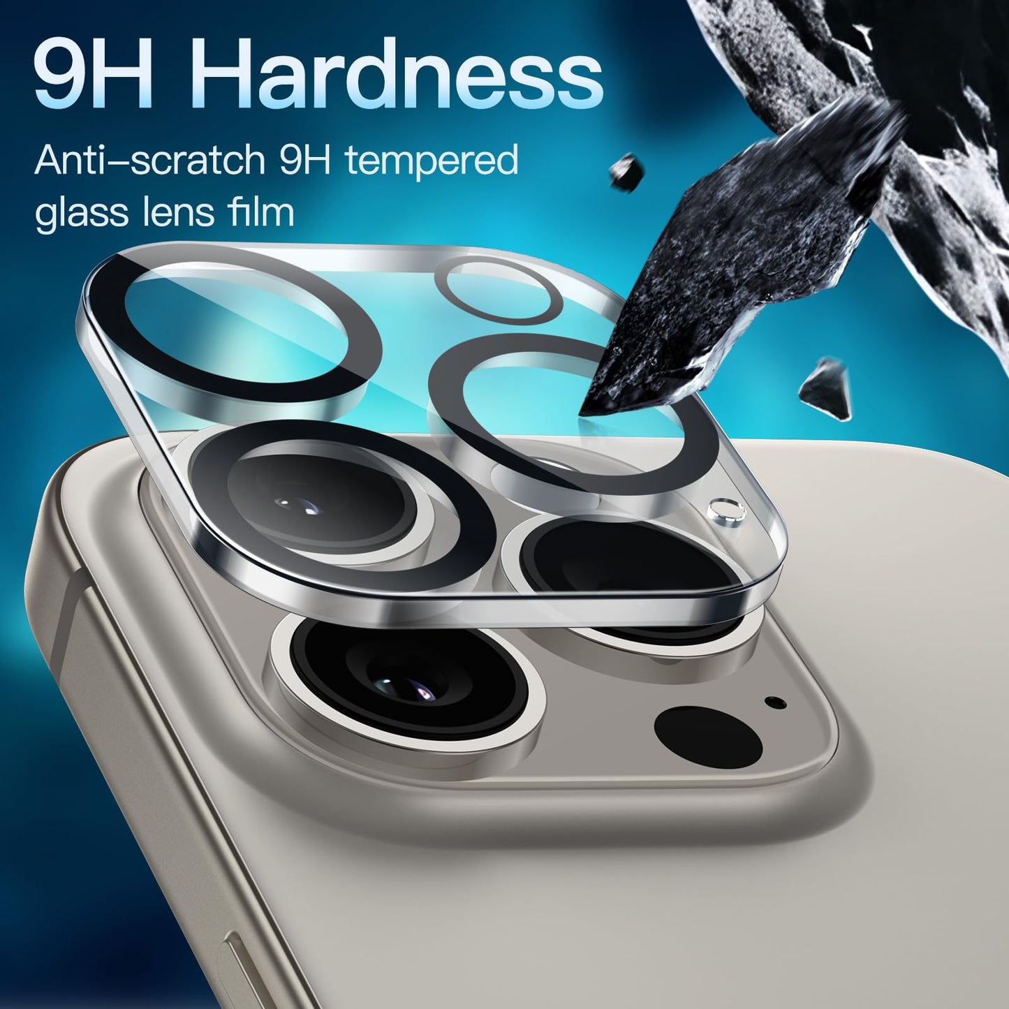 JETech Kameraschutz für iPhone 17 Pro 6,3 Zoll, 9H Gehärtetes Glas, Anti-Kratzer, Hat Keinen Einfluss auf die Hülle, Beeinträchtigt Nachtaufnahmen Nicht, HD Klar, 3 Stück (Durchsichtig)