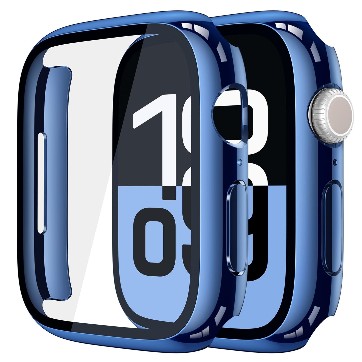 Misxi 2 Stück Harte PC Schutzhülle mit Gehärtetem Displayschutz für Apple Watch Series 11 (2025) Series 10 46mm, Ultra-dünne Anti-Fall Kratzfeste Abdeckung Schutz für iWatch, Mattschwarz