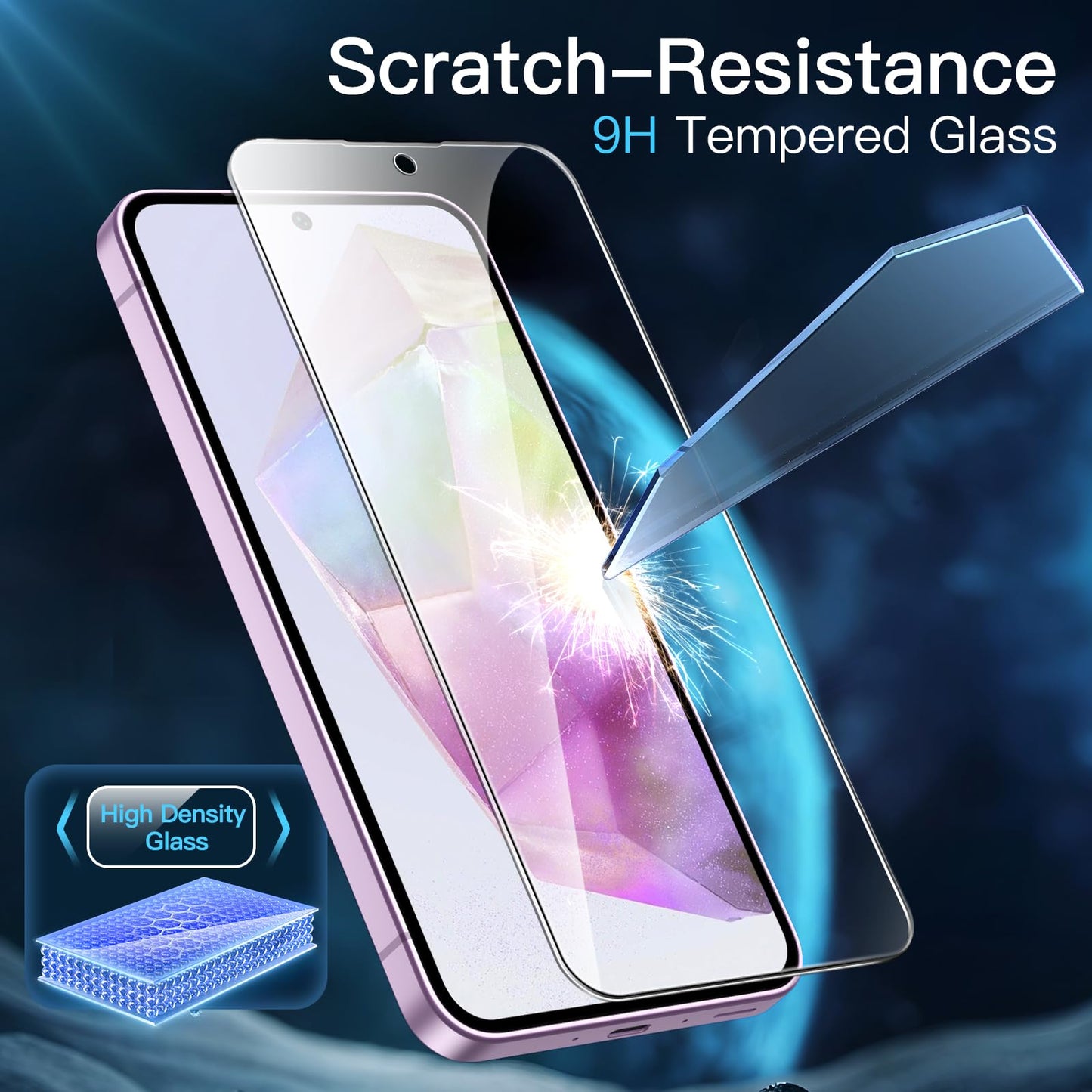 JETech Schutzfolie für Samsung Galaxy A54 5G 6,4 Zoll, 9H Panzer Schutz Glas Folie Displayschutz, Kratzfest, HD Klar, 3 Stück