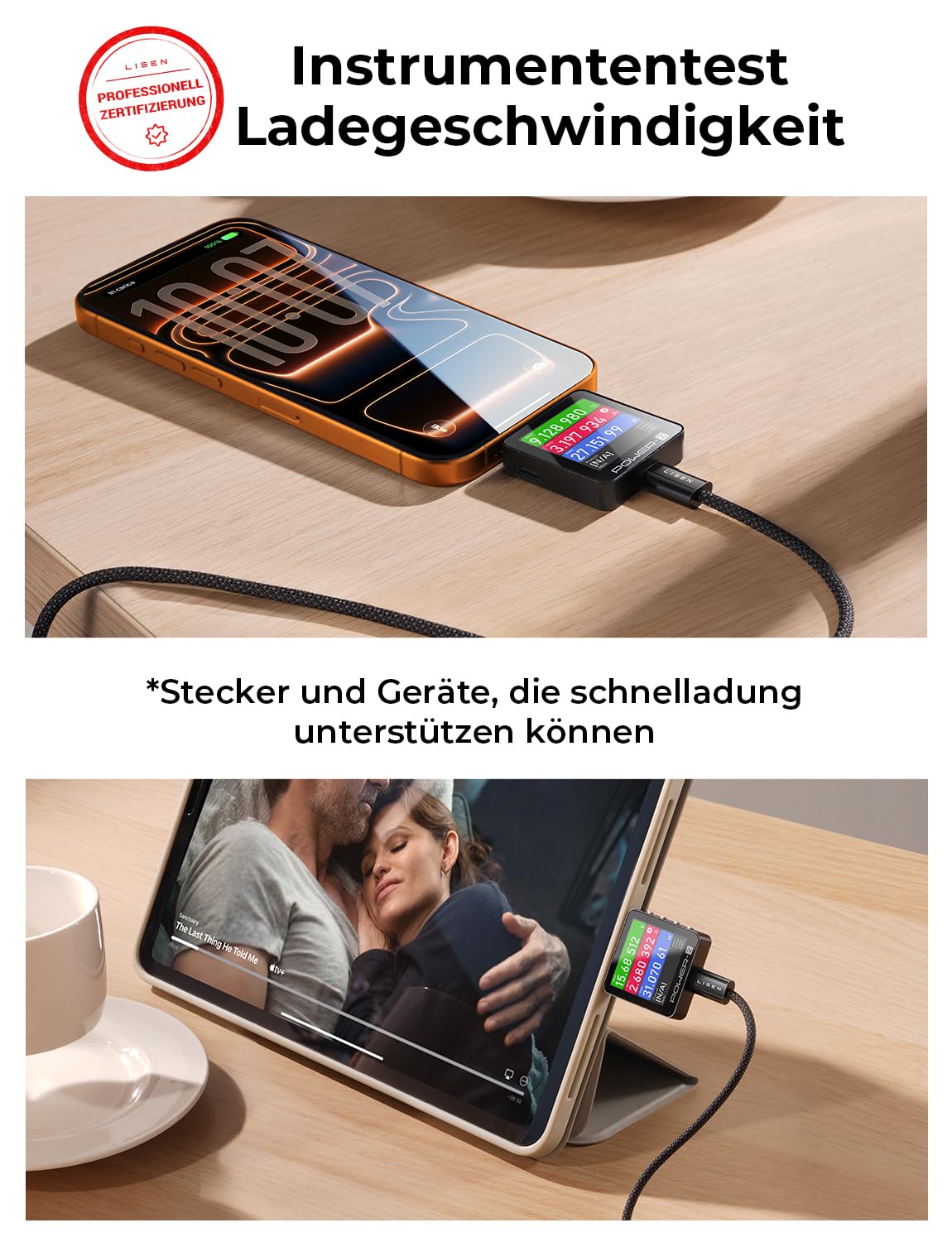 LISEN 60W USB C Kabel, [4er Pack, 0,5M 1M 1M 2M] USB C auf USB C Kabel Set, PD 3.0 Schnellladekabel USB C für iPhone 17 Pro Max Zubehör,iPhone 16 15,Switch,Samsung Galaxy S25,Pixel,MacBook,iPad,Xiaomi
