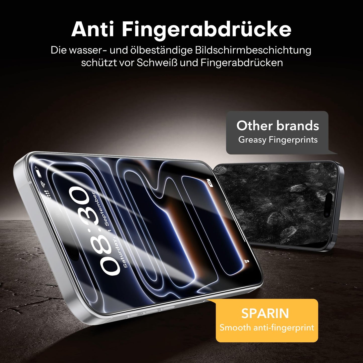 SPARIN für iPhone 17 Pro 6.3 Zoll 2025 Panzer Schutz Glas, 3 Stück Schutzfolie und 3 Stück Kameraschutz mit Montage Rahmen, 9H Härte, Anti-Bläschen,HD-Klar