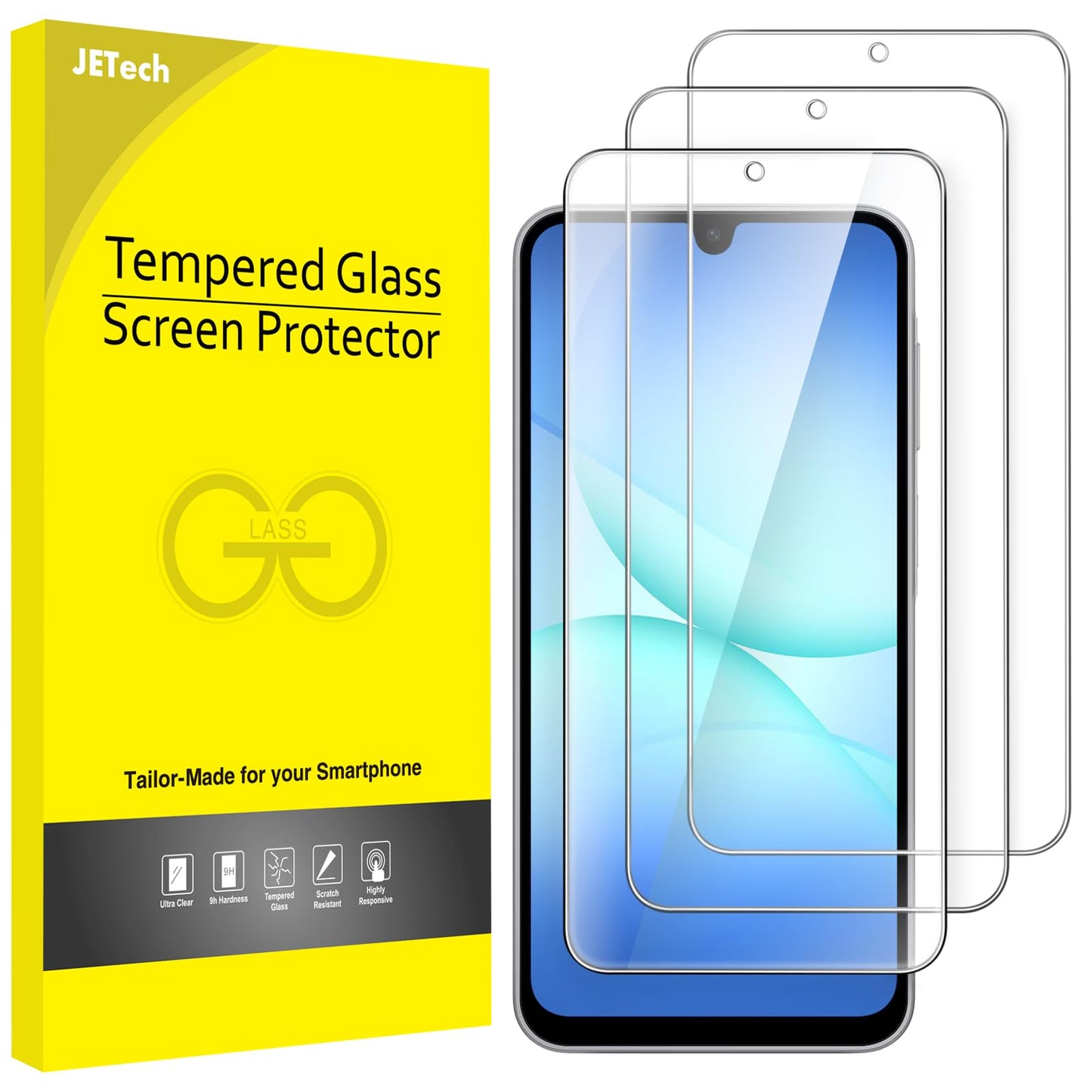 JETech Schutzfolie für Samsung Galaxy A54 5G 6,4 Zoll, 9H Panzer Schutz Glas Folie Displayschutz, Kratzfest, HD Klar, 3 Stück