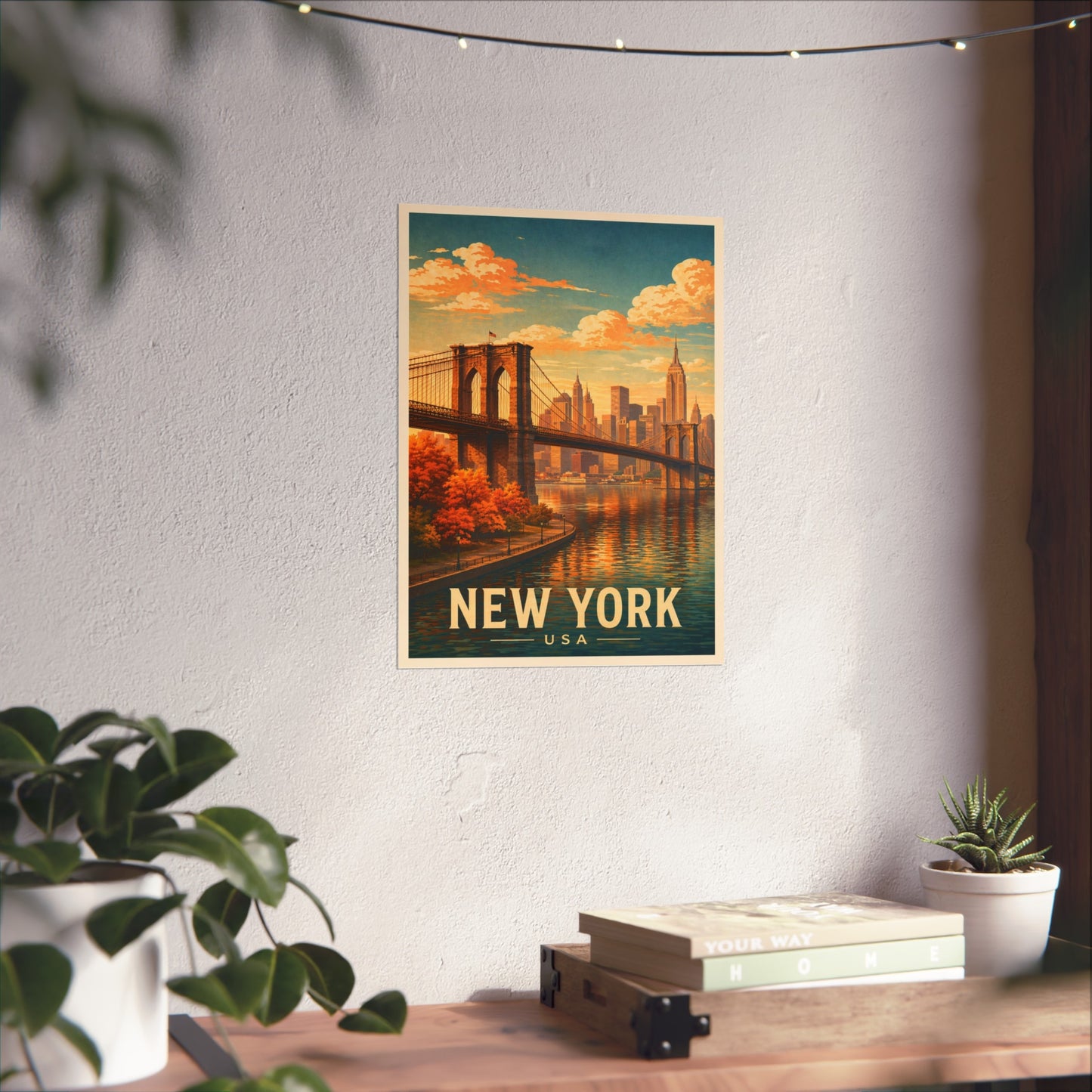 New York Poster without frame Brooklyn Bridge NYC Skyline Wall Art City Print USA Decor