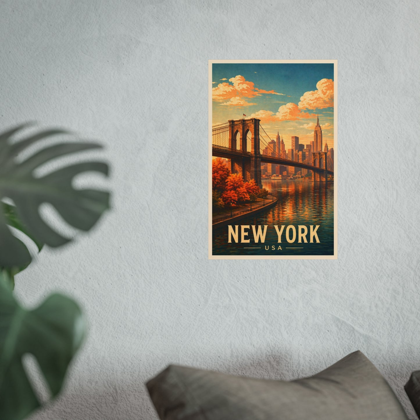 New York Poster without frame Brooklyn Bridge NYC Skyline Wall Art City Print USA Decor