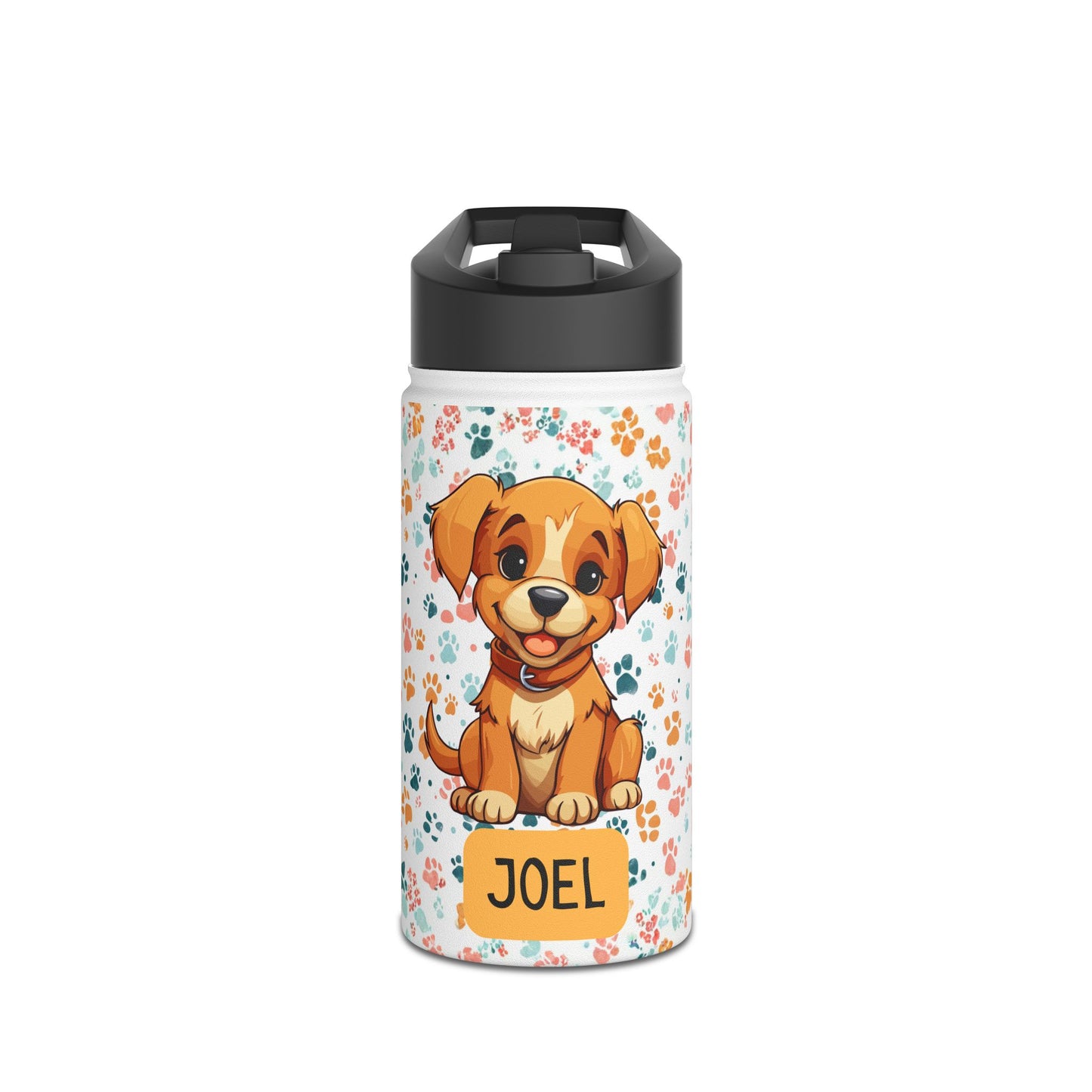 Pandarino Kids Stainless Steel Water Bottle Dog with Straw 350ml Thermos Bottle Insulated Water Bottles for Boys, Girls