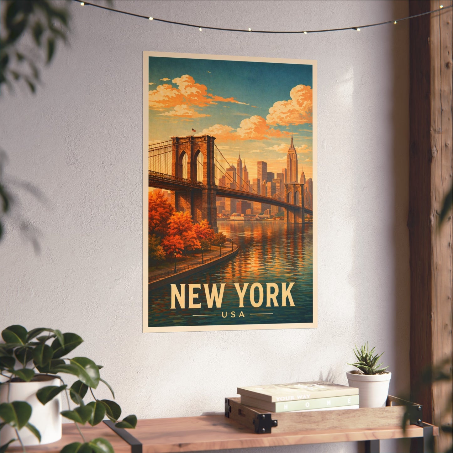 New York Poster without frame Brooklyn Bridge NYC Skyline Wall Art City Print USA Decor