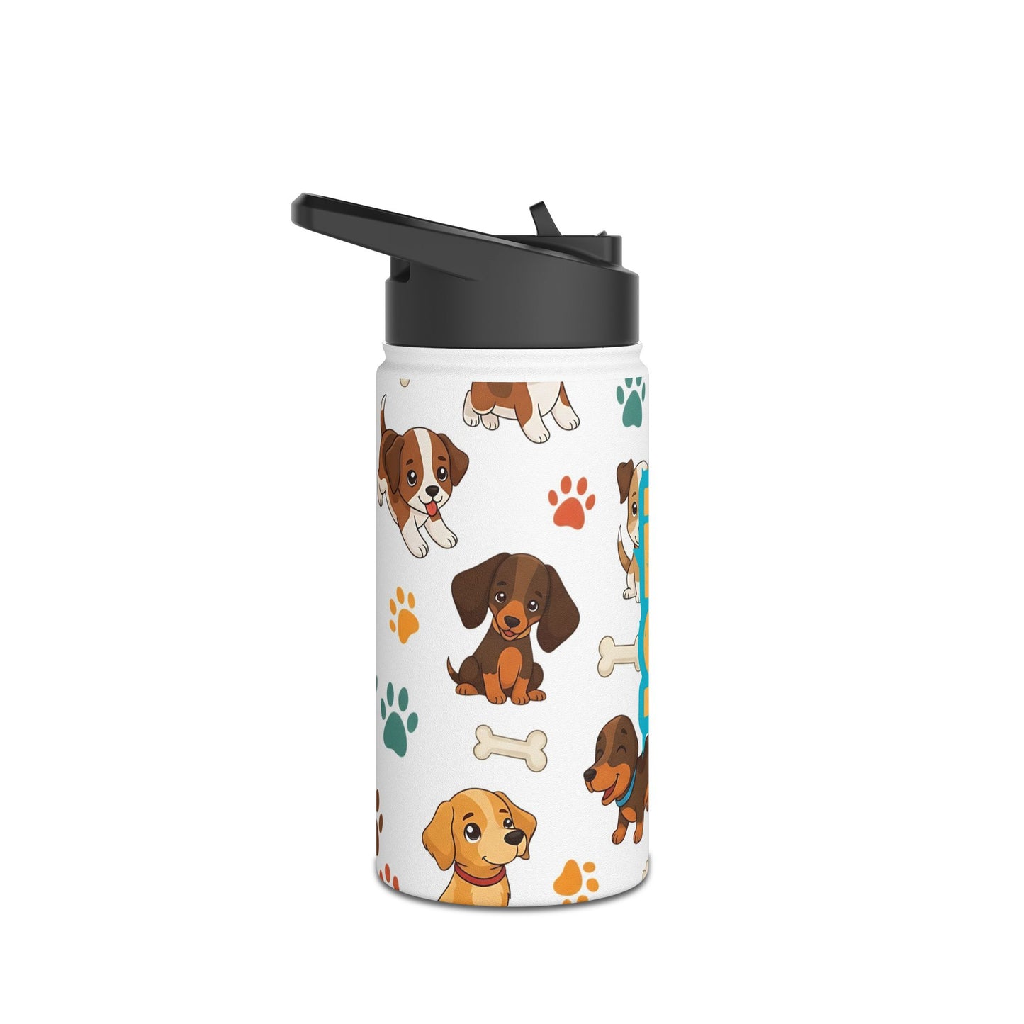 Pandarino Personalized Dog-Themed Water Bottle, Custom Pet Lover Gift, Kids Hydration Bottle, Dog Owner Accessory, Cute Animal Design