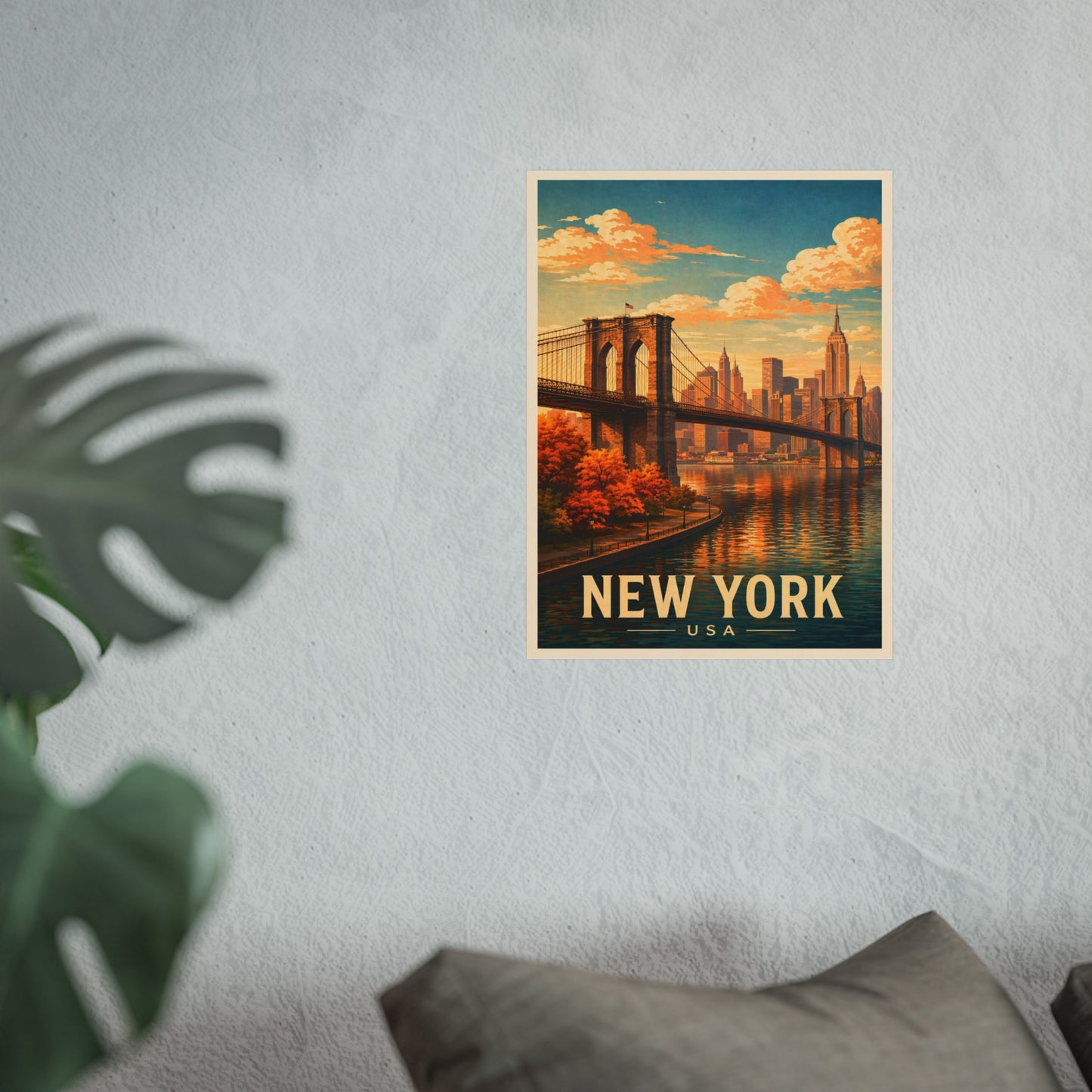 New York Poster without frame Brooklyn Bridge NYC Skyline Wall Art City Print USA Decor