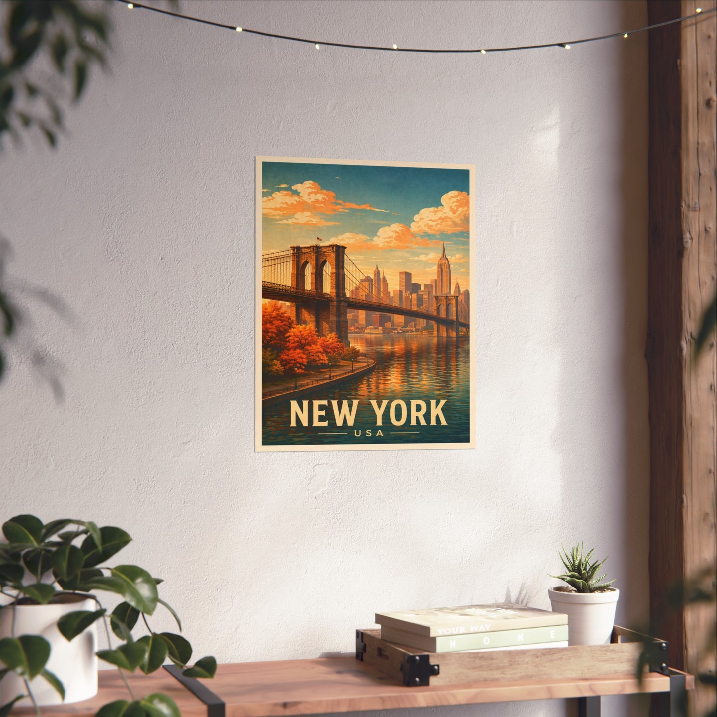 New York Poster without frame Brooklyn Bridge NYC Skyline Wall Art City Print USA Decor