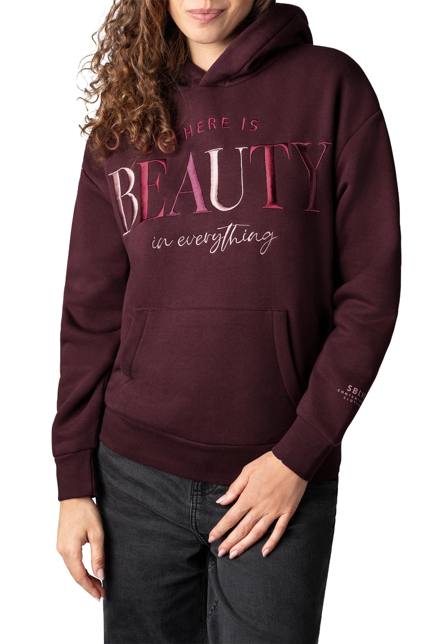 Sublevel Damen Sweathoodie Kapuzenpullover Sweatjacke mit Prints und Kapuze