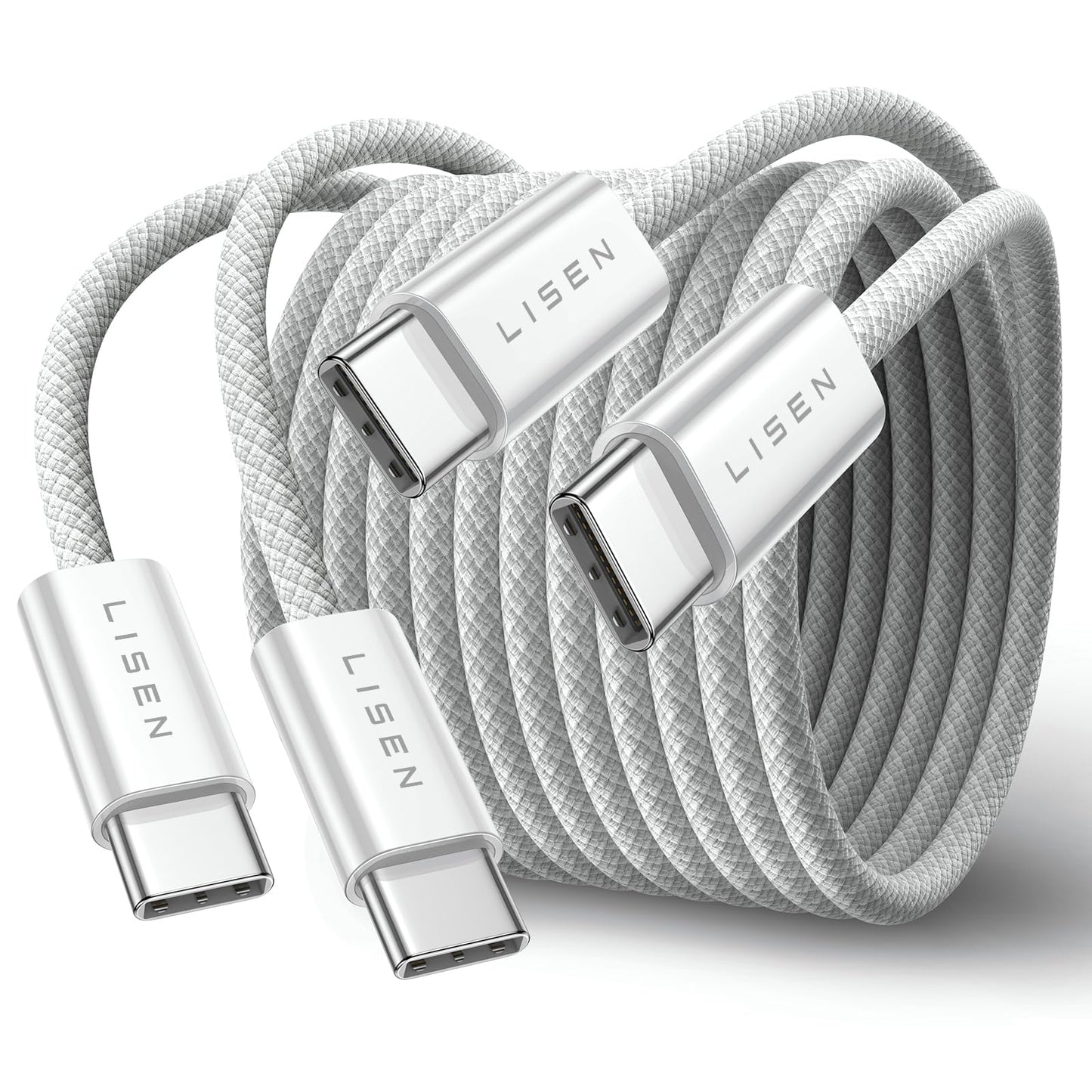LISEN 60W USB C Kabel, [4er Pack, 0,5M 1M 1M 2M] USB C auf USB C Kabel Set, PD 3.0 Schnellladekabel USB C für iPhone 17 Pro Max Zubehör,iPhone 16 15,Switch,Samsung Galaxy S25,Pixel,MacBook,iPad,Xiaomi