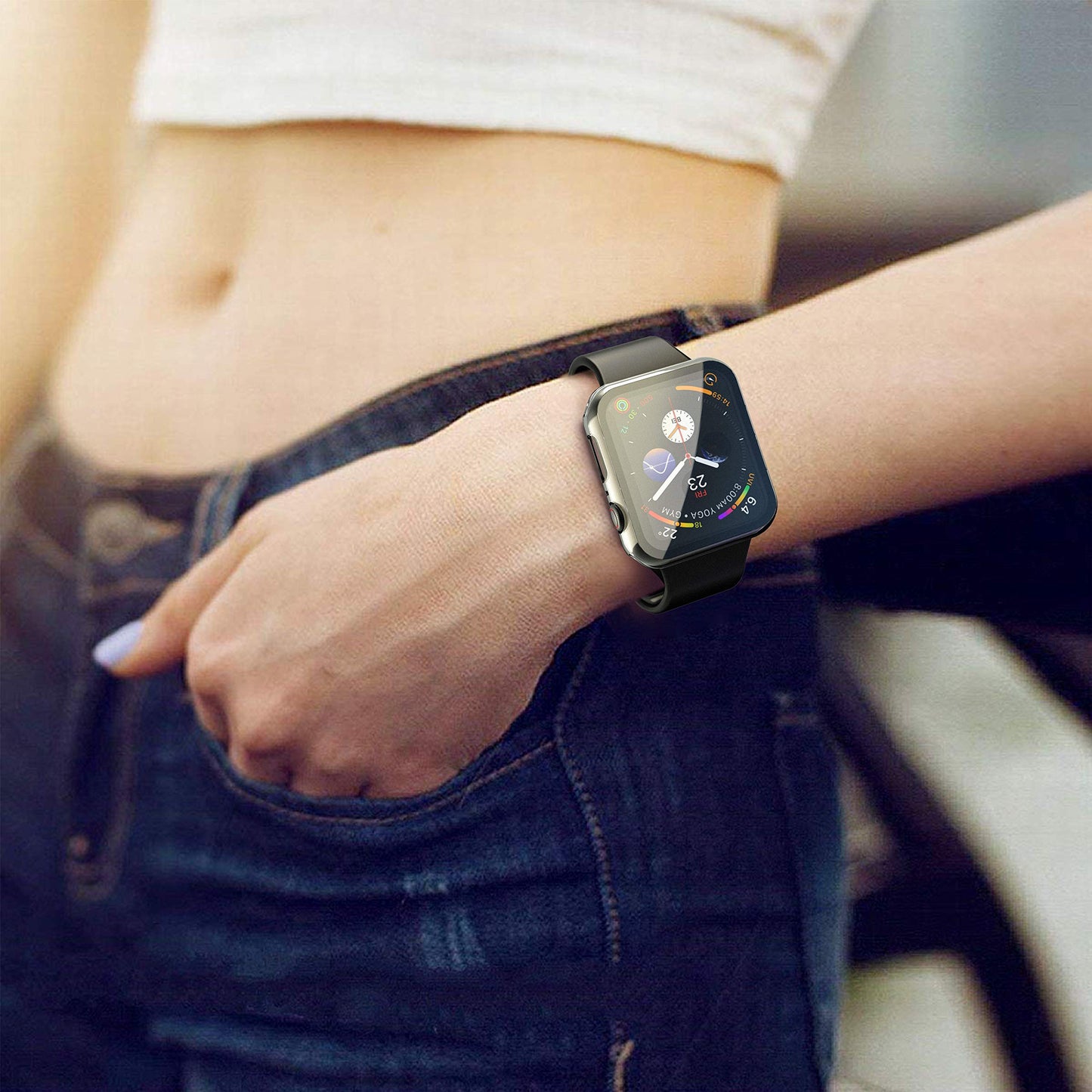 Misxi 2 Stück Harte PC Schutzhülle mit Gehärtetem Displayschutz für Apple Watch Series 11 (2025) Series 10 46mm, Ultra-dünne Anti-Fall Kratzfeste Abdeckung Schutz für iWatch, Mattschwarz