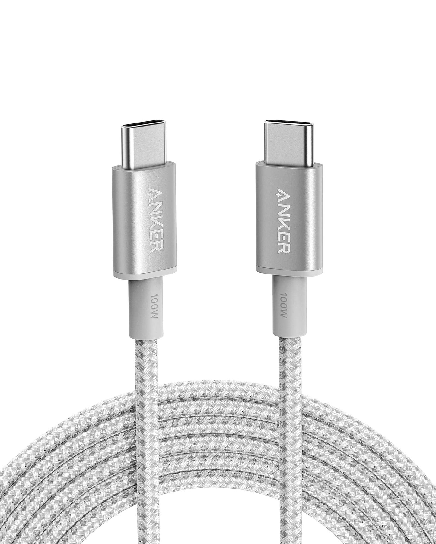 Anker Nylon USB-C to USB-C Charging Cable 2.0, 100W Type-C Charging Cable, 3m Long, Fast Charging for iPad Mini 6. Gen, MacBook Pro 2020, iPad Pro 2020, iPad Air 4, Galaxy S20 Plus S9, Pixel, Switch