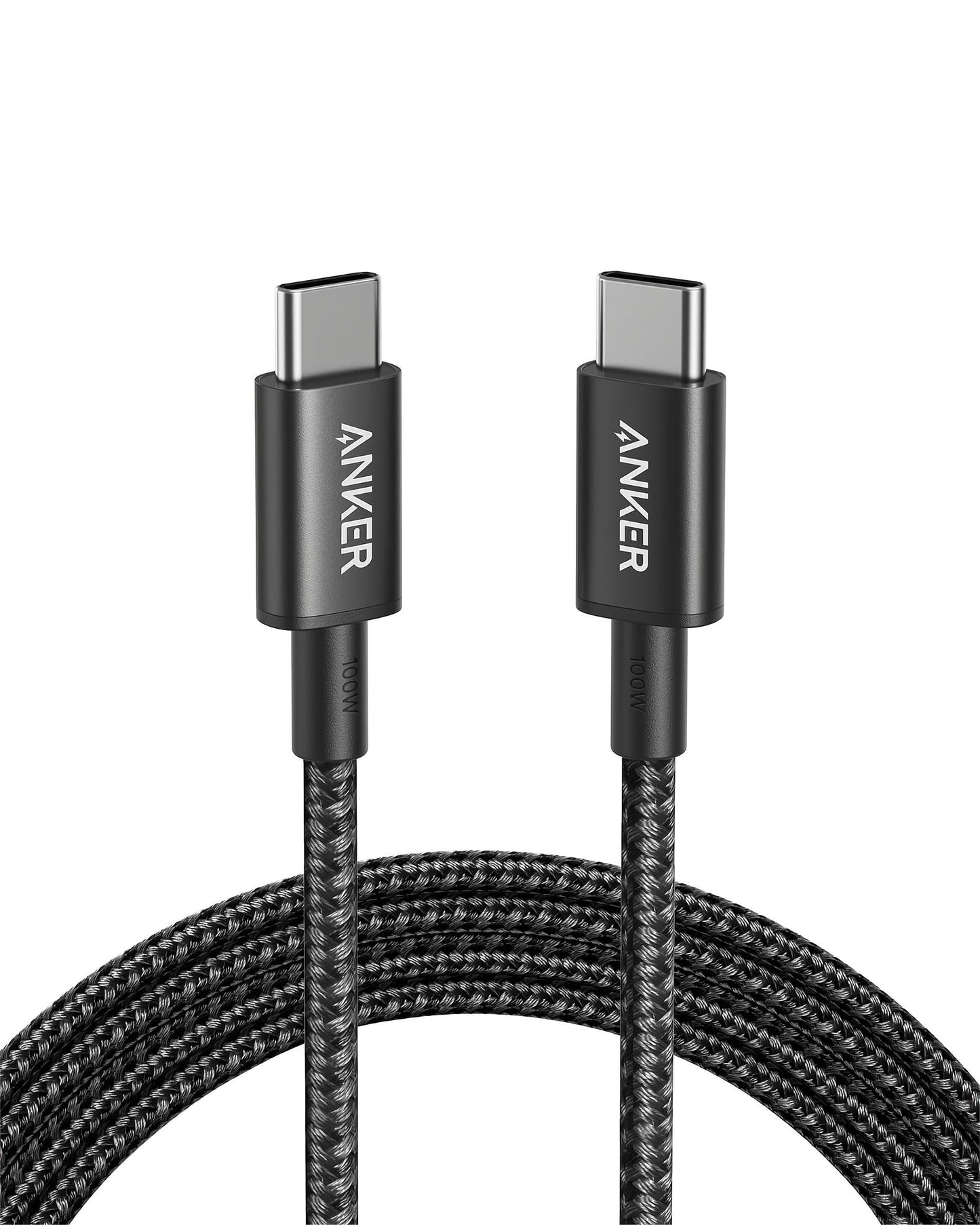 Anker Nylon USB-C to USB-C Charging Cable 2.0, 100W Type-C Charging Cable, 3m Long, Fast Charging for iPad Mini 6. Gen, MacBook Pro 2020, iPad Pro 2020, iPad Air 4, Galaxy S20 Plus S9, Pixel, Switch