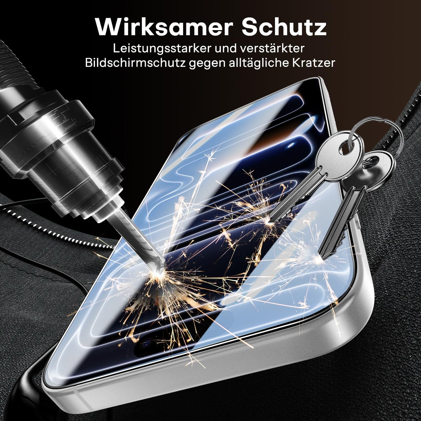 SPARIN für iPhone 17 Pro 6.3 Zoll 2025 Panzer Schutz Glas, 3 Stück Schutzfolie und 3 Stück Kameraschutz mit Montage Rahmen, 9H Härte, Anti-Bläschen,HD-Klar