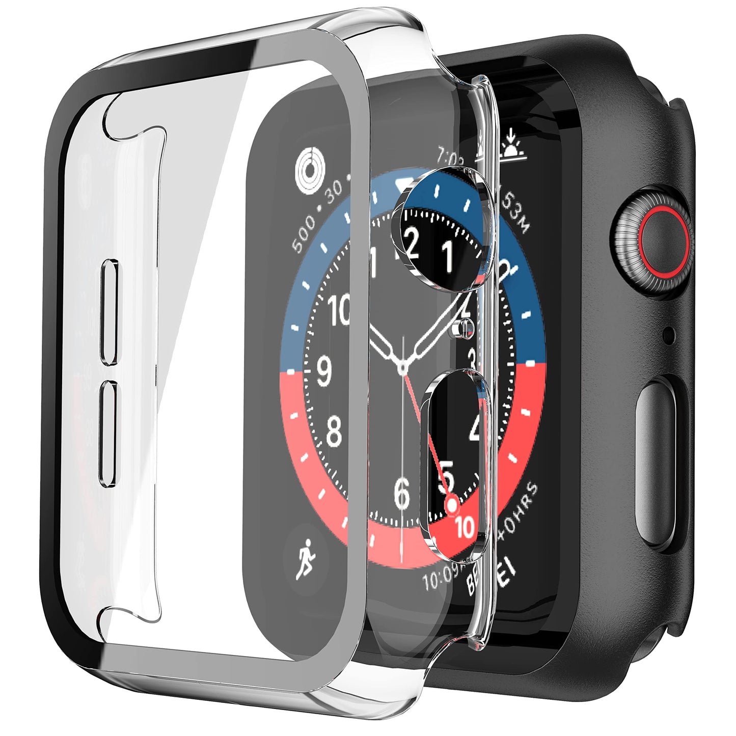 Misxi 2 Stück Harte PC Schutzhülle mit Gehärtetem Displayschutz für Apple Watch Series 11 (2025) Series 10 46mm, Ultra-dünne Anti-Fall Kratzfeste Abdeckung Schutz für iWatch, Mattschwarz