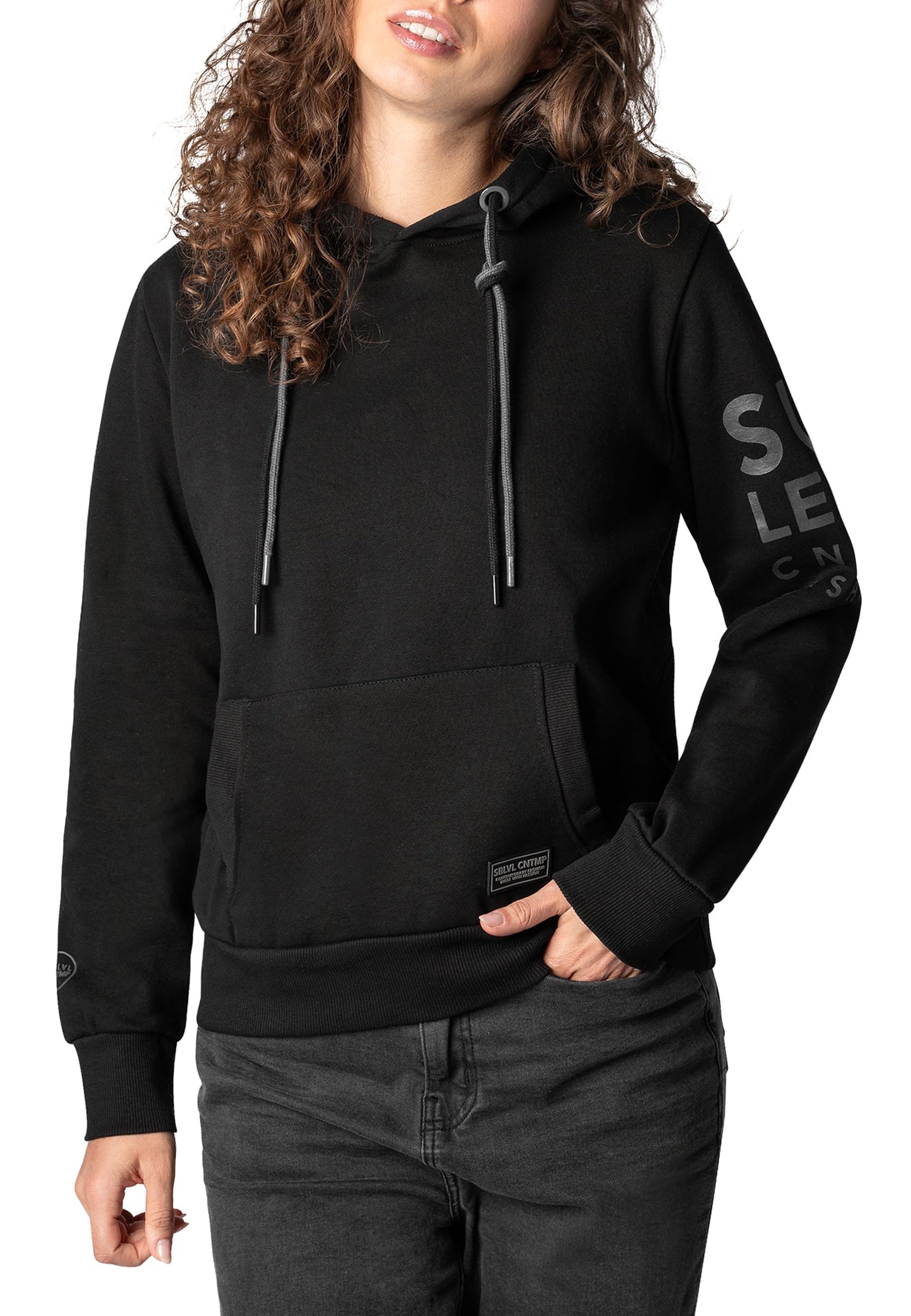Sublevel Damen Sweathoodie Kapuzenpullover Sweatjacke mit Prints und Kapuze