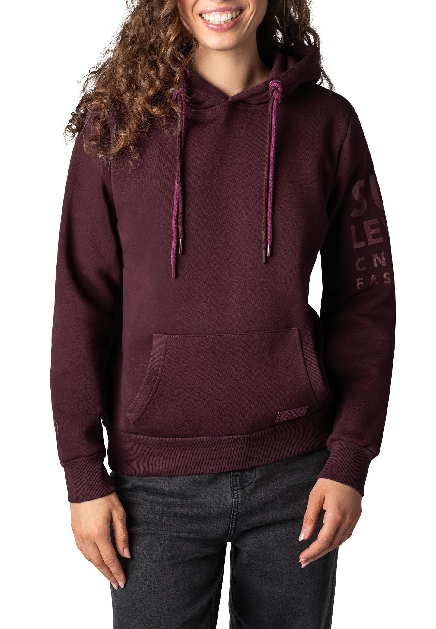 Sublevel Damen Sweathoodie Kapuzenpullover Sweatjacke mit Prints und Kapuze