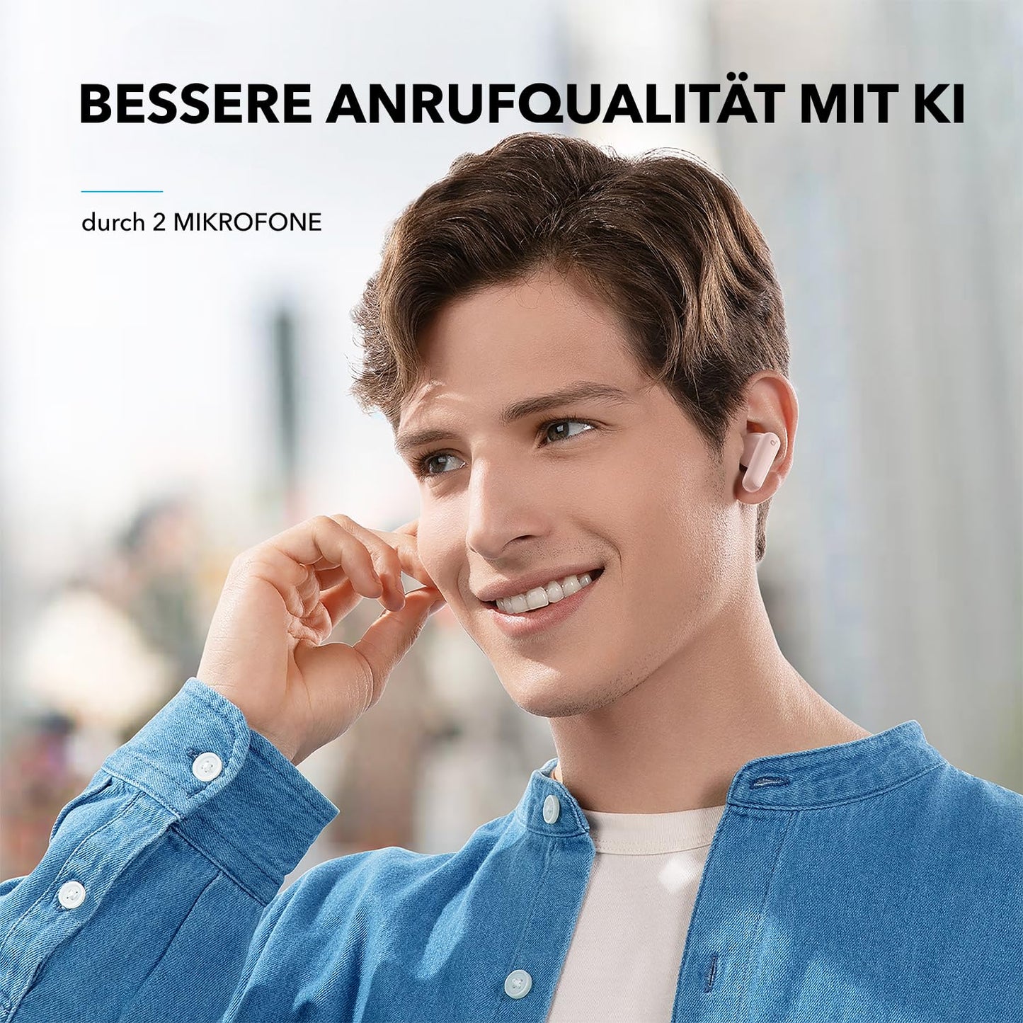 soundcore by Anker P20i Wireless Bluetooth Headphones In-Ear, 10 mm Driver, Bluetooth 5.3, Adjustable EQ, 30 Hours Playtime, IPX5 Waterproof, 2 Micros with AI, Single Use (Black)