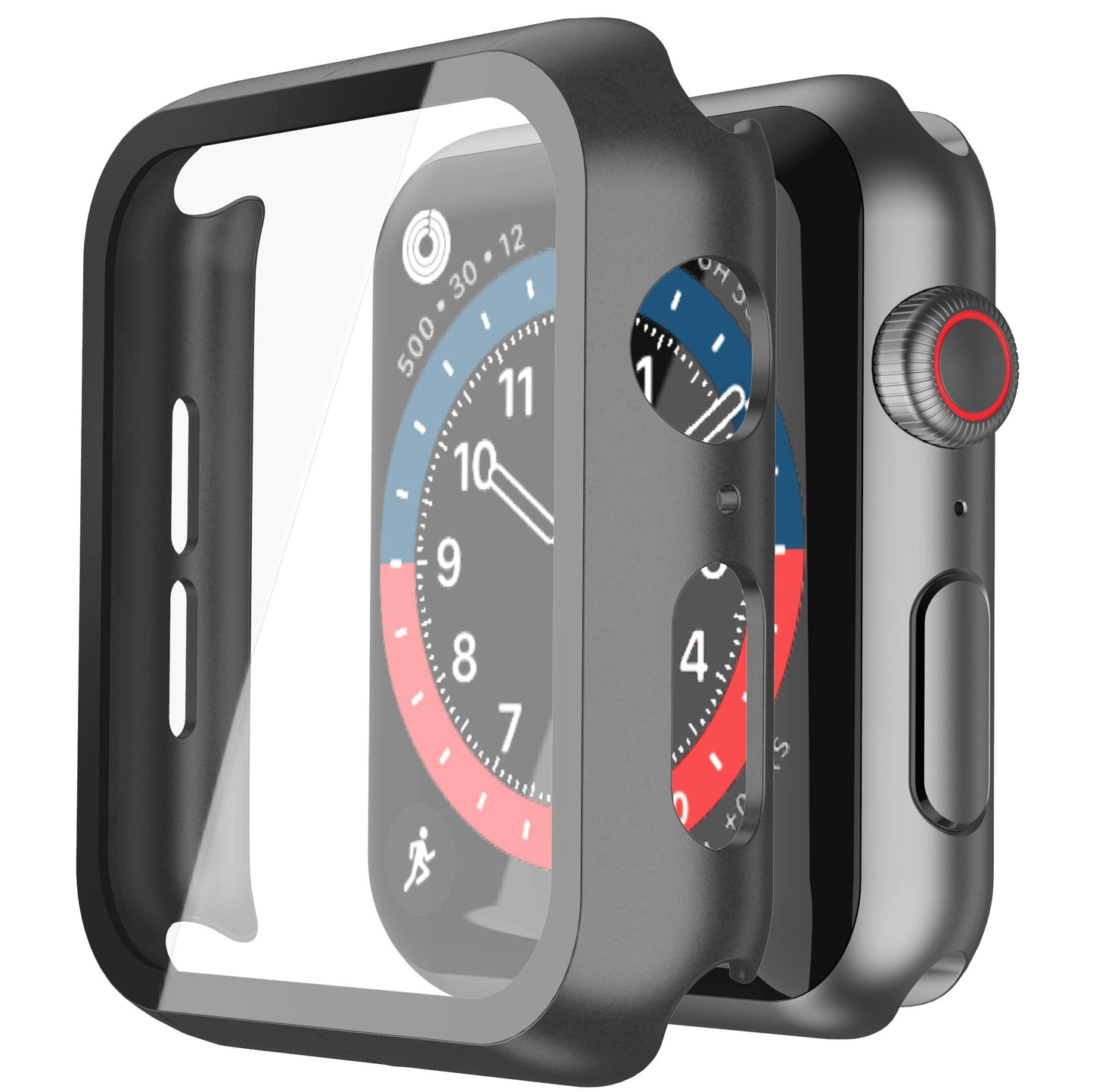 Misxi 2 Stück Harte PC Schutzhülle mit Gehärtetem Displayschutz für Apple Watch Series 11 (2025) Series 10 46mm, Ultra-dünne Anti-Fall Kratzfeste Abdeckung Schutz für iWatch, Mattschwarz