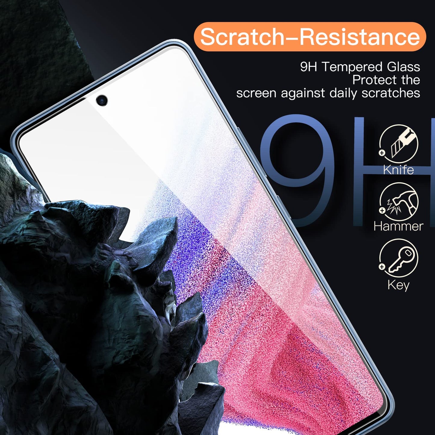 JETech Schutzfolie für Samsung Galaxy A54 5G 6,4 Zoll, 9H Panzer Schutz Glas Folie Displayschutz, Kratzfest, HD Klar, 3 Stück