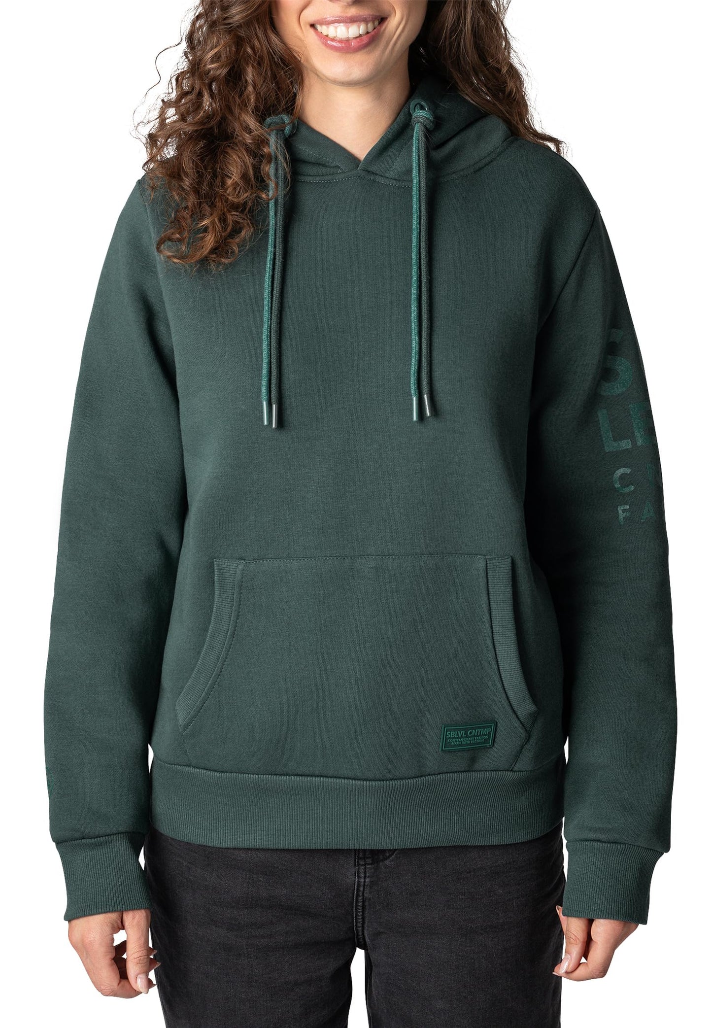 Sublevel Damen Sweathoodie Kapuzenpullover Sweatjacke mit Prints und Kapuze