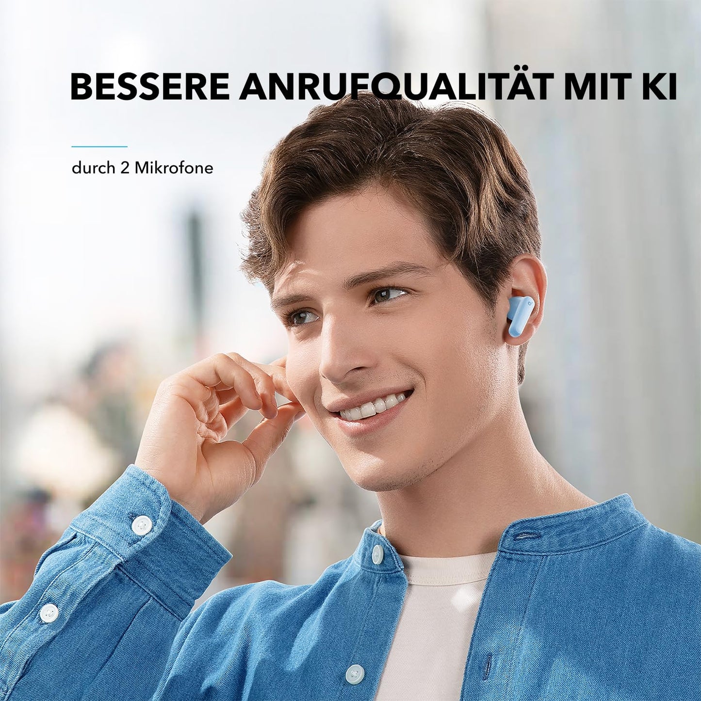 soundcore by Anker P20i Wireless Bluetooth Headphones In-Ear, 10 mm Driver, Bluetooth 5.3, Adjustable EQ, 30 Hours Playtime, IPX5 Waterproof, 2 Micros with AI, Single Use (Black)