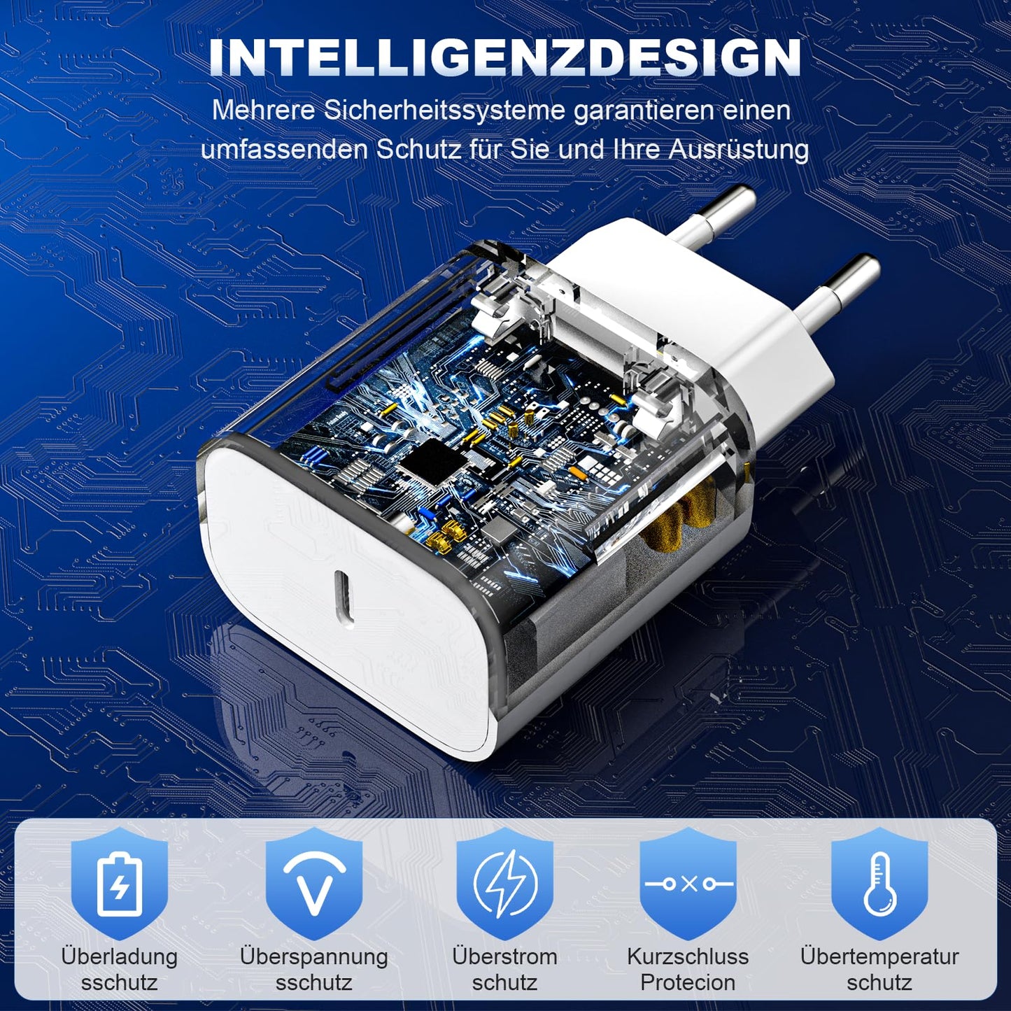 iPhone Ladekabel, [MFi-Zertifiziert] 2er Pack 25W iPhone Ladegerät Apple Ladekabel 2M, USBC Schnellladegerät mit USB C auf Lightning Kabel für i Phone 14 13 12 11 Pro Max XS XR X 8 7 6 Plus 5 iPad