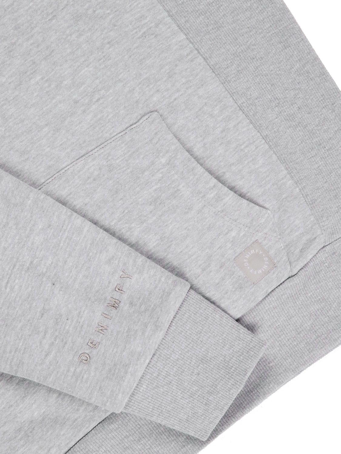 DENIMFY Hoodie Damen Regular Fit DFEmma Kapuzenpullover Pullover Cross-Over Kragen Schwarz Beige Grau Rose Blau Grün S M L XL XXL