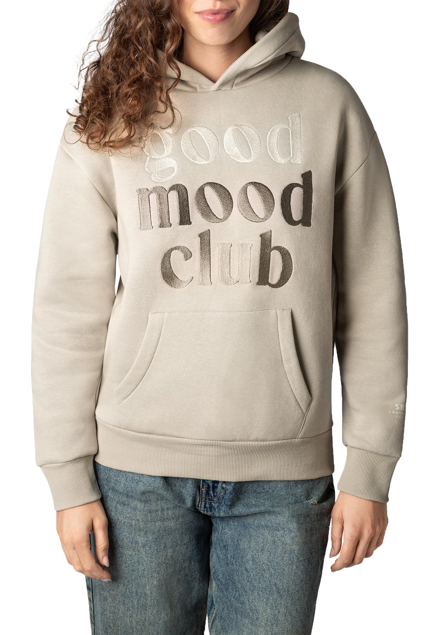 Sublevel Damen Sweathoodie Kapuzenpullover Sweatjacke mit Prints und Kapuze