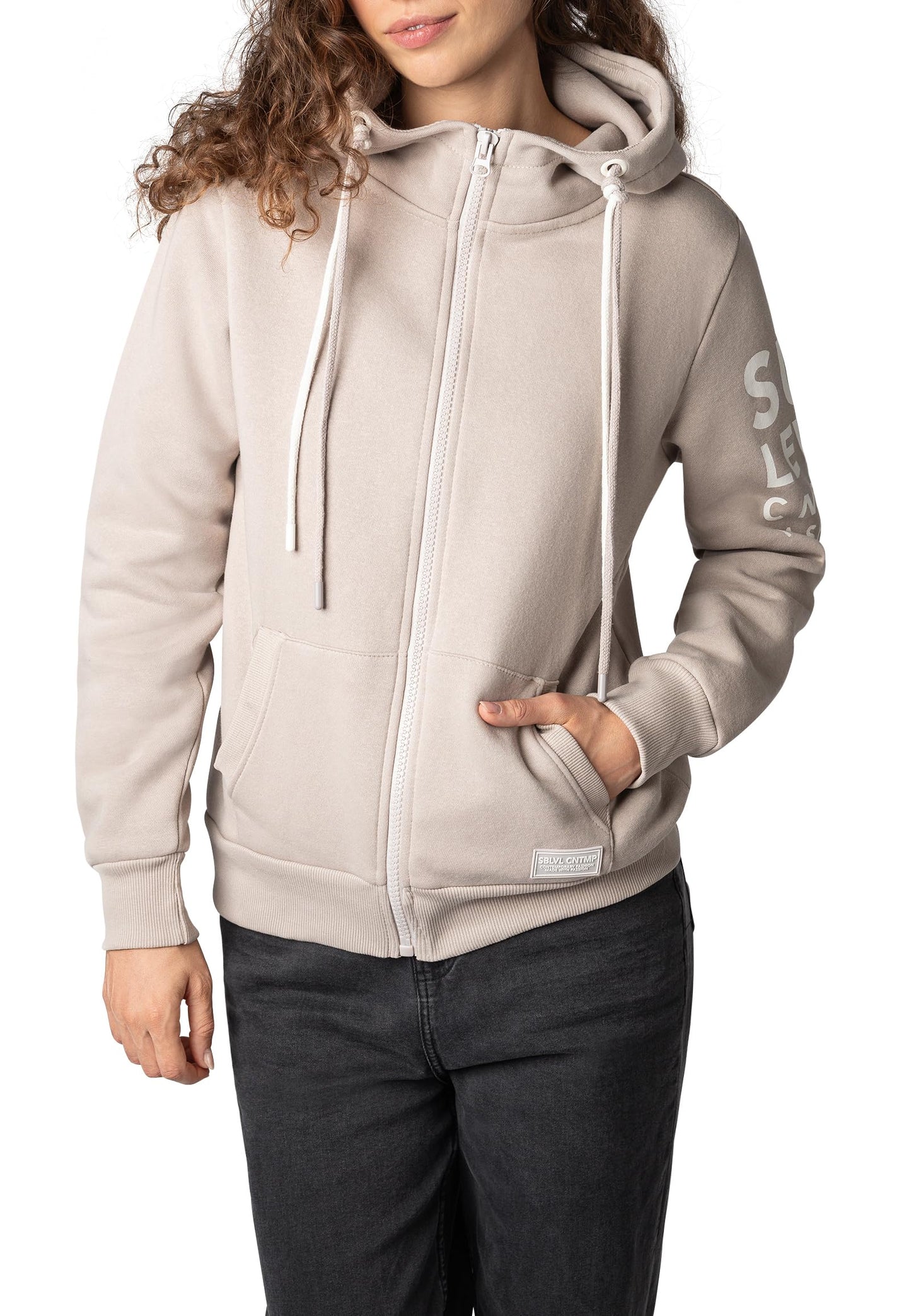 Sublevel Damen Sweathoodie Kapuzenpullover Sweatjacke mit Prints und Kapuze