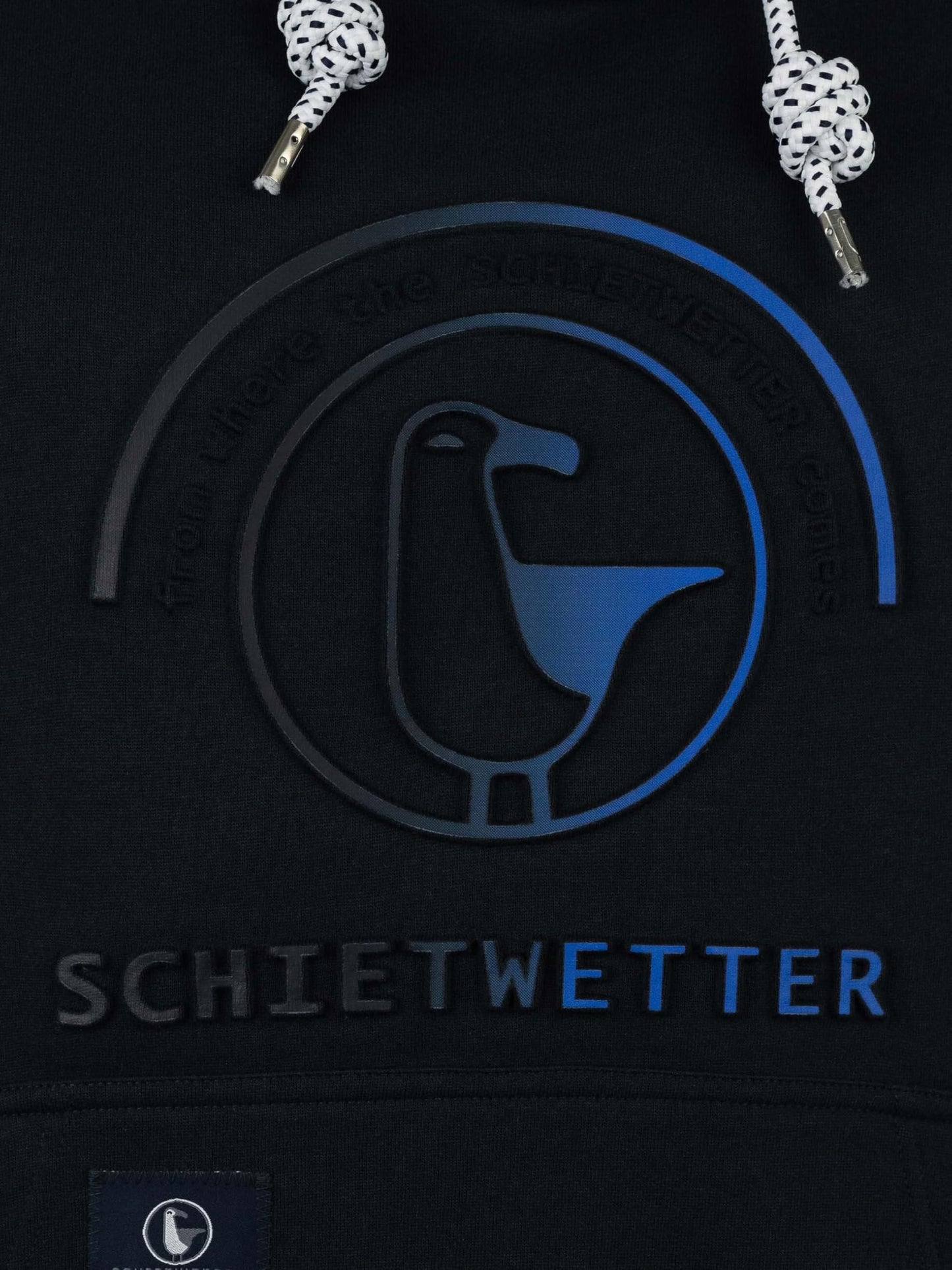 SCHIETWETTER Herren Hoodie Hansi, Kapuzenpullover, Sweater, Langarm-Pullover, 3D-Druck, geprägt 3D-Logo-Print, warm, bequem
