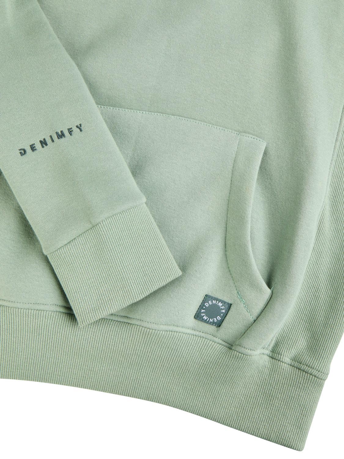 DENIMFY Hoodie Damen Regular Fit DFEmma Kapuzenpullover Pullover Cross-Over Kragen Schwarz Beige Grau Rose Blau Grün S M L XL XXL