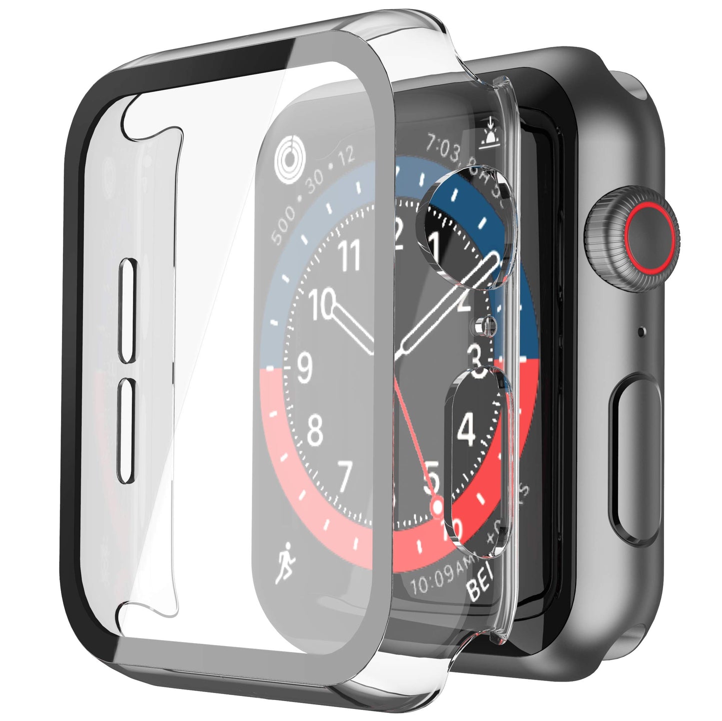 Misxi 2 Stück Harte PC Schutzhülle mit Gehärtetem Displayschutz für Apple Watch Series 11 (2025) Series 10 46mm, Ultra-dünne Anti-Fall Kratzfeste Abdeckung Schutz für iWatch, Mattschwarz
