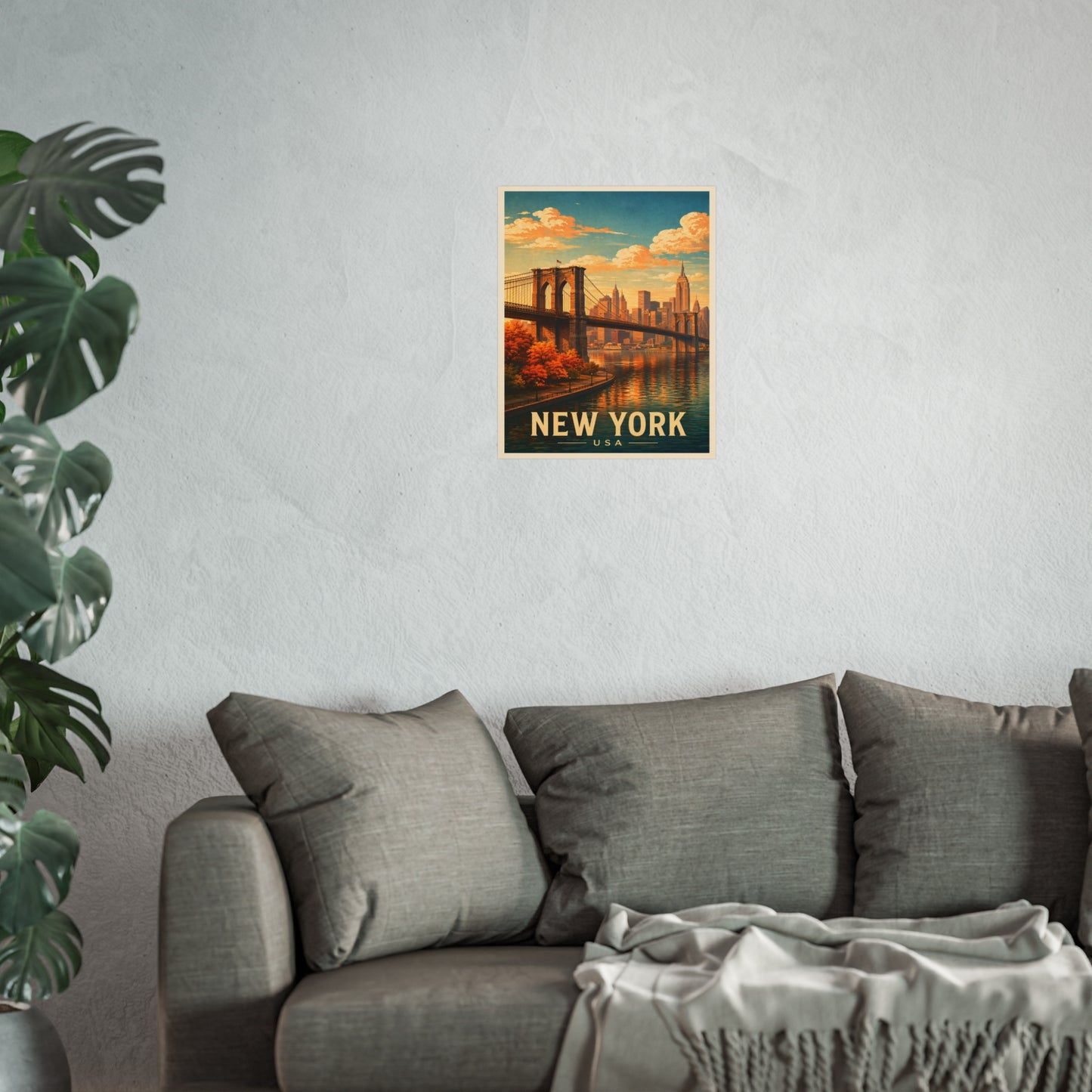 New York Poster without frame Brooklyn Bridge NYC Skyline Wall Art City Print USA Decor