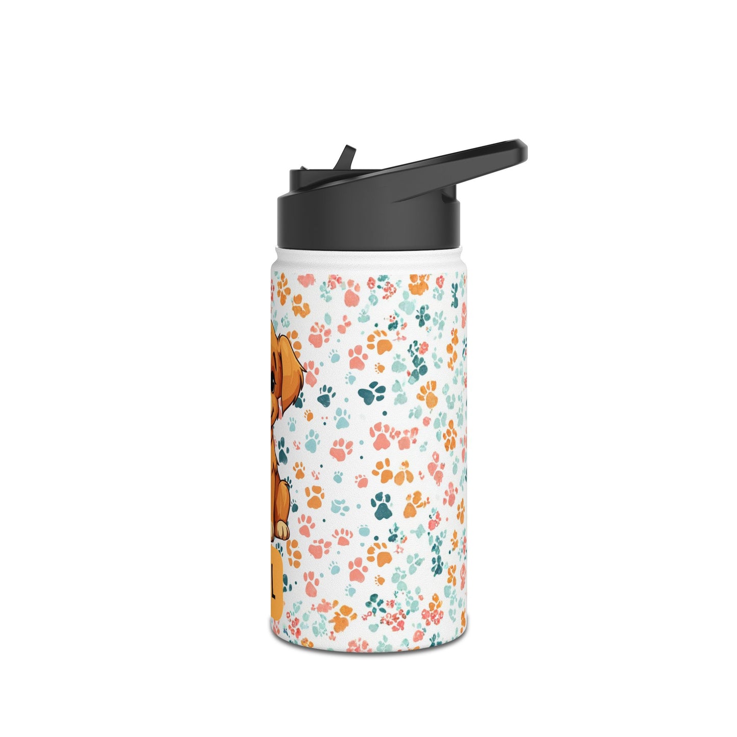 Pandarino Kids Stainless Steel Water Bottle Dog with Straw 350ml Thermos Bottle Insulated Water Bottles for Boys, Girls