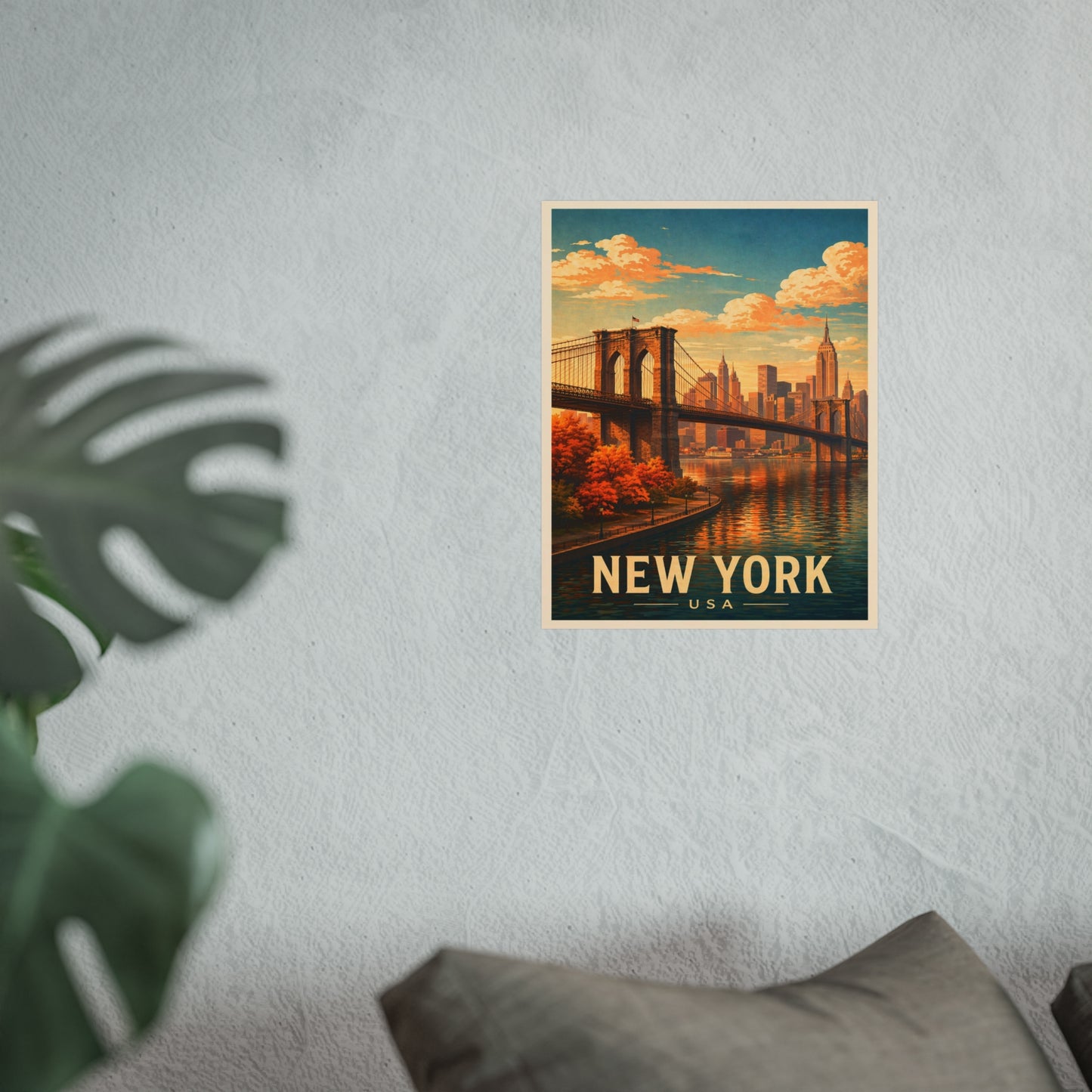 New York Poster without frame Brooklyn Bridge NYC Skyline Wall Art City Print USA Decor