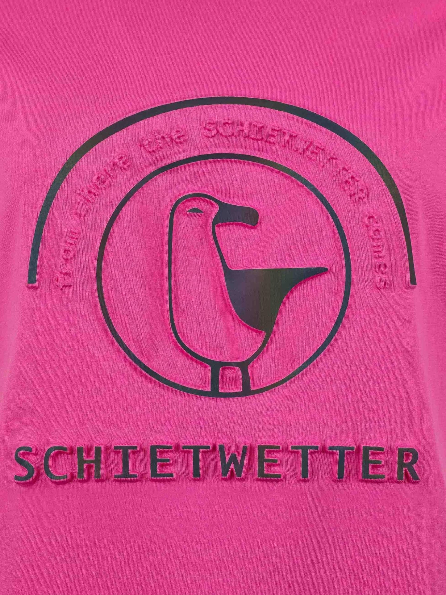 SCHIETWETTER Damen T-Shirt Rieke Royal, Sweatshirt mit Rundhals, 3D-Prägedruckt, 100% Baumwolle, Basic