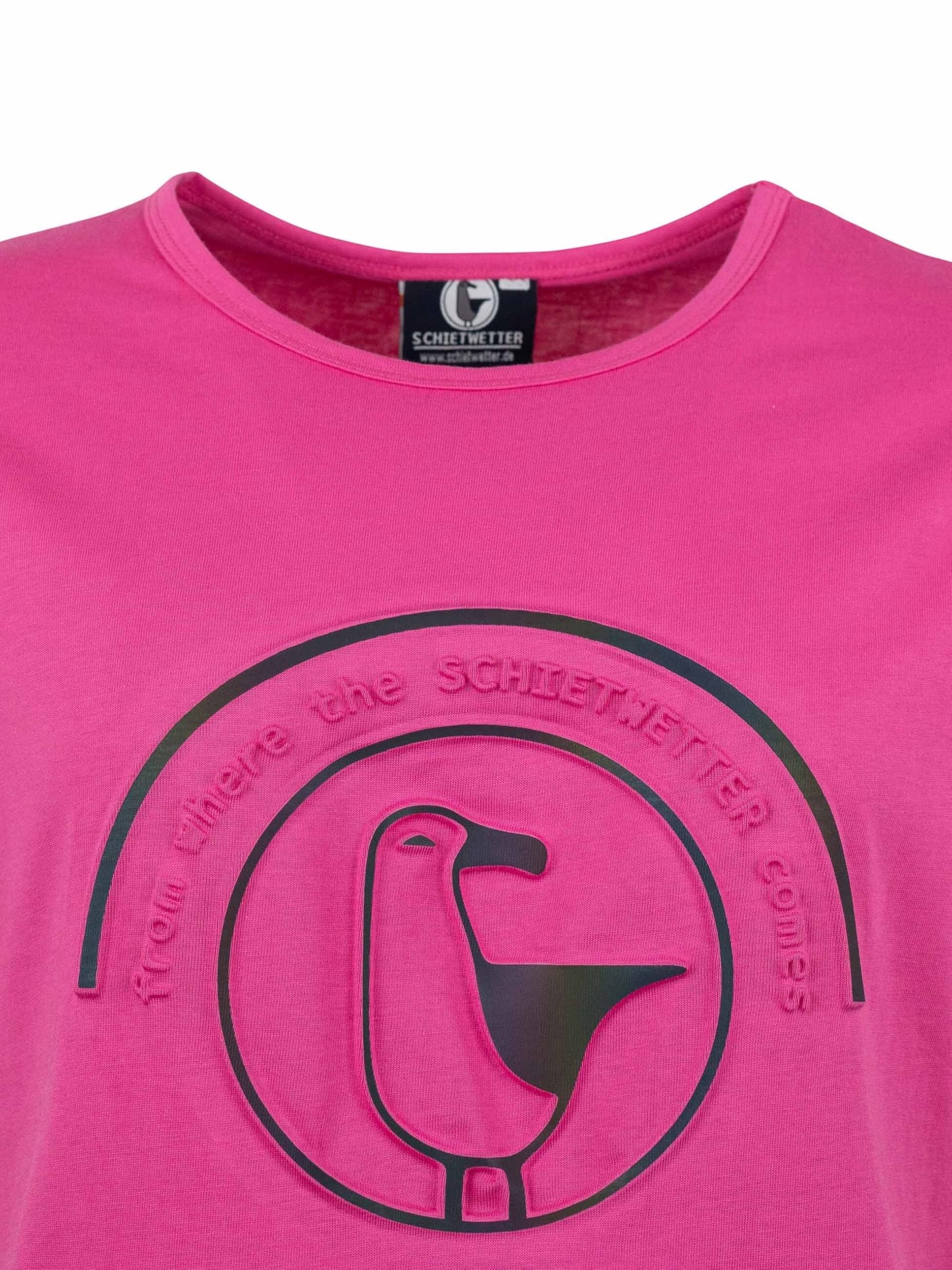 SCHIETWETTER Damen T-Shirt Rieke Royal, Sweatshirt mit Rundhals, 3D-Prägedruckt, 100% Baumwolle, Basic