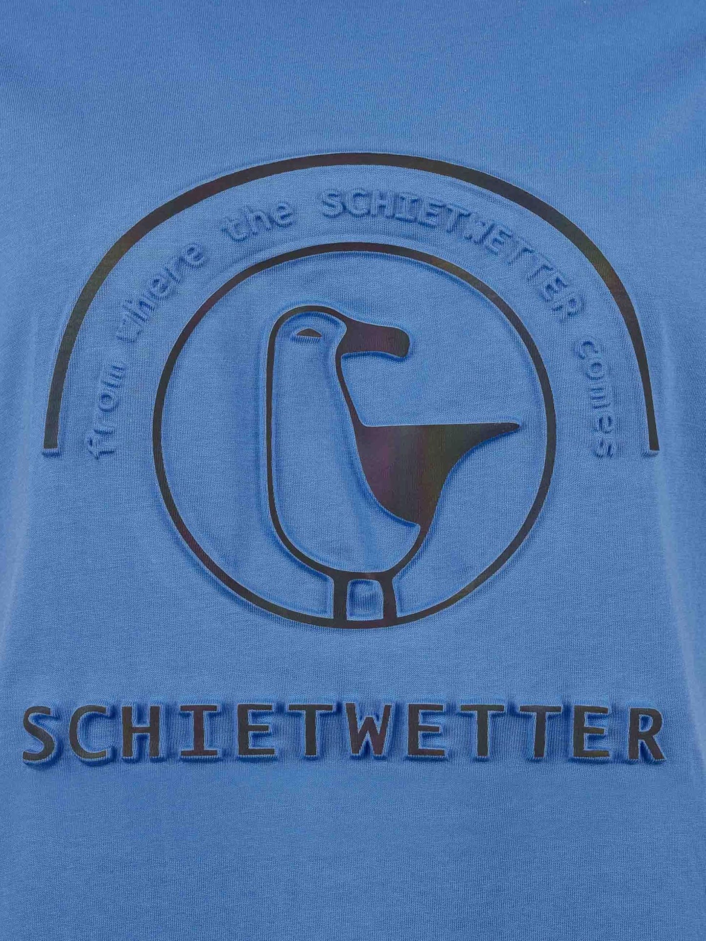 SCHIETWETTER Damen T-Shirt Rieke Royal, Sweatshirt mit Rundhals, 3D-Prägedruckt, 100% Baumwolle, Basic