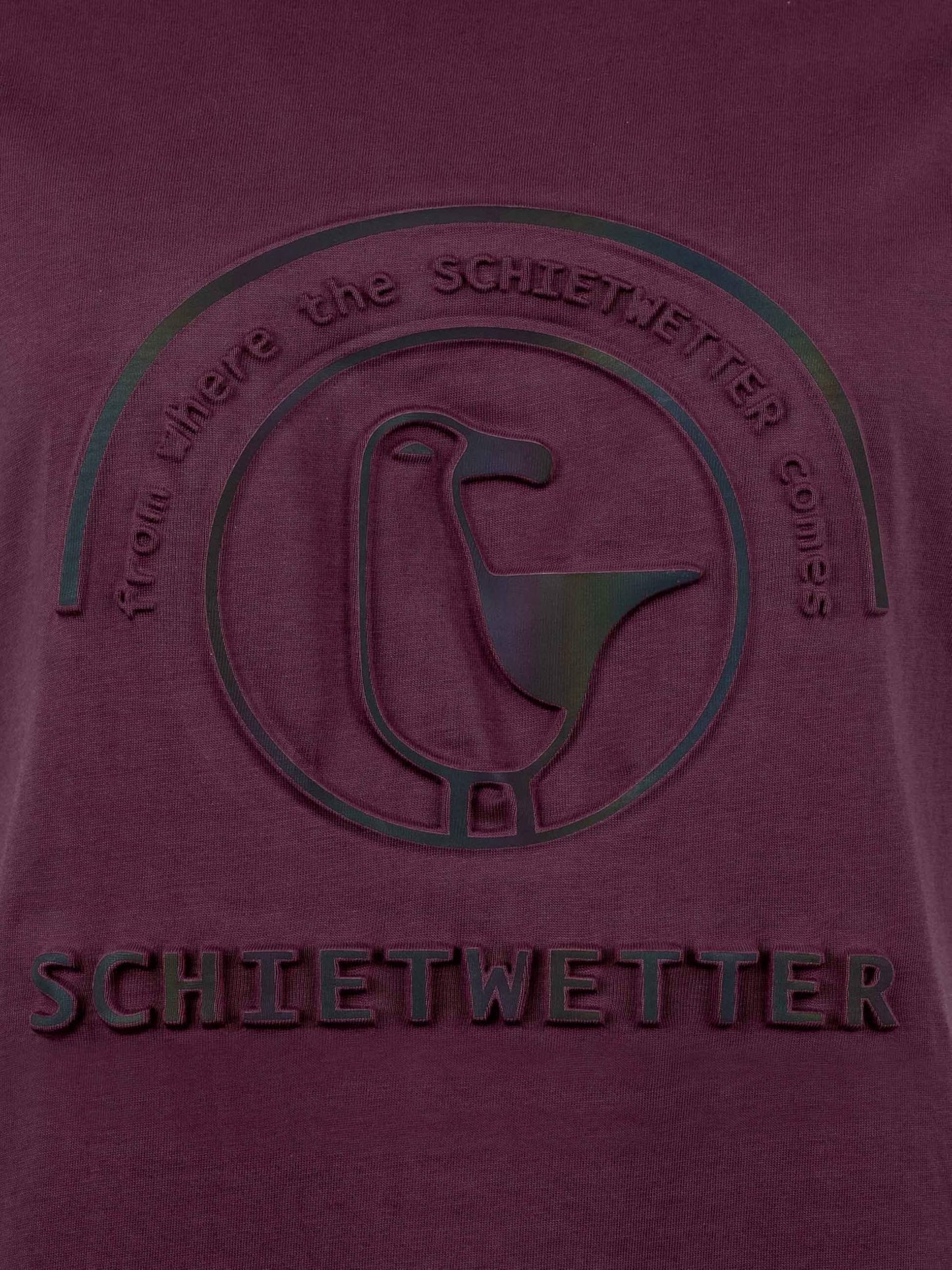 SCHIETWETTER Damen T-Shirt Rieke Royal, Sweatshirt mit Rundhals, 3D-Prägedruckt, 100% Baumwolle, Basic