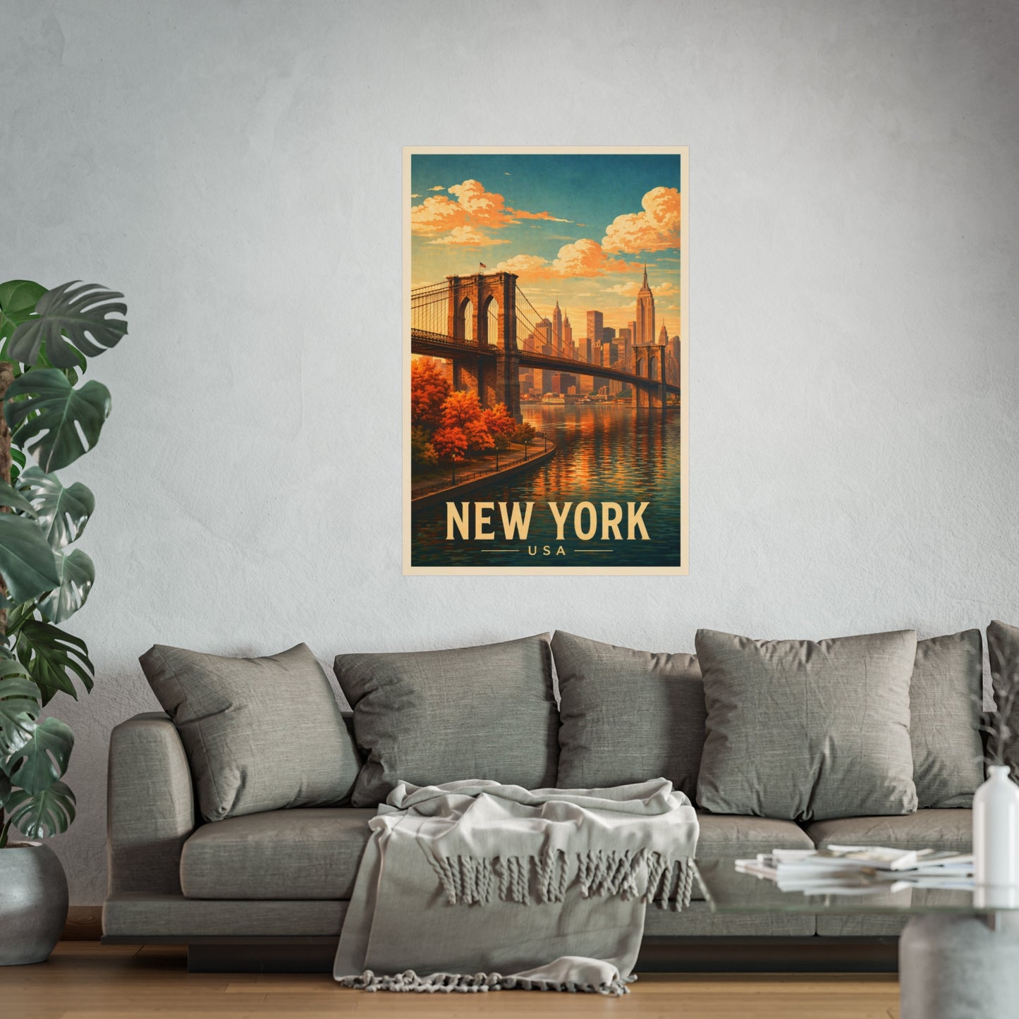 New York Poster without frame Brooklyn Bridge NYC Skyline Wall Art City Print USA Decor