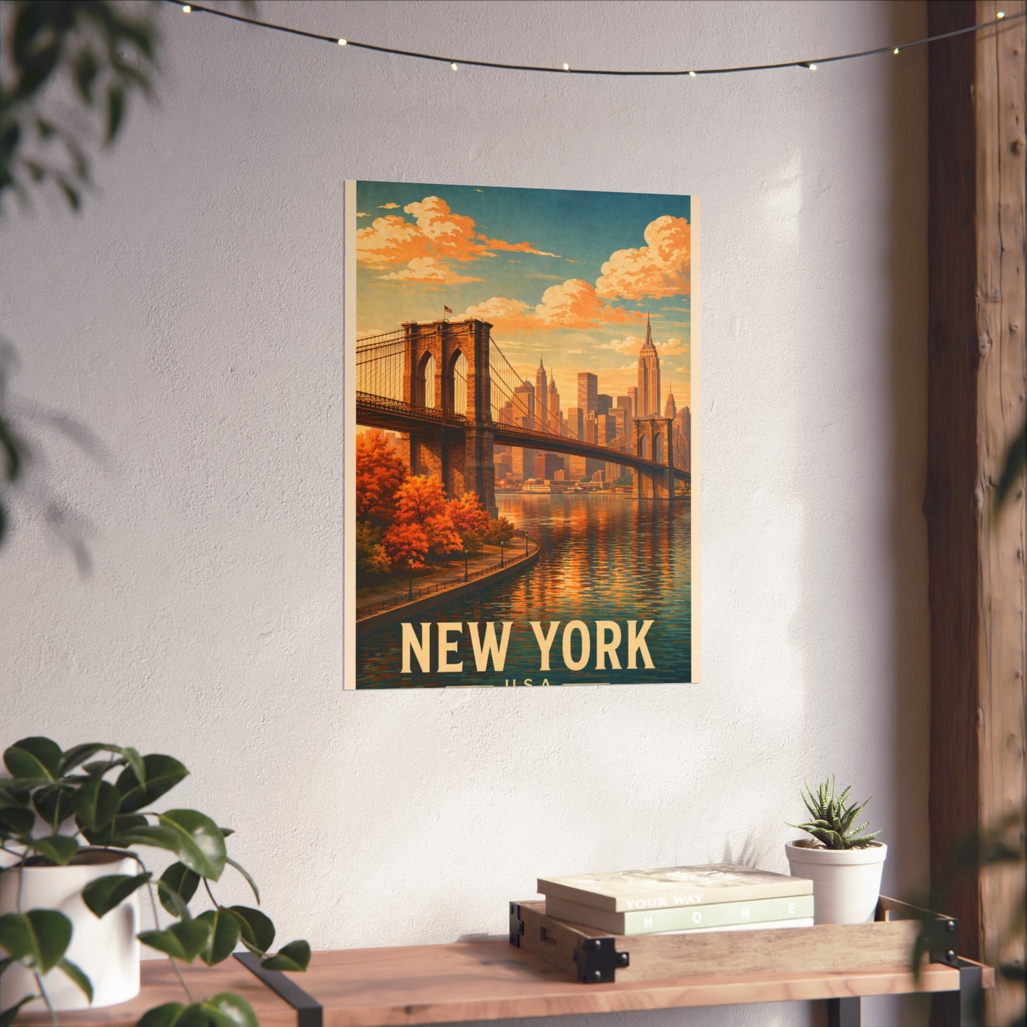 New York Poster without frame Brooklyn Bridge NYC Skyline Wall Art City Print USA Decor